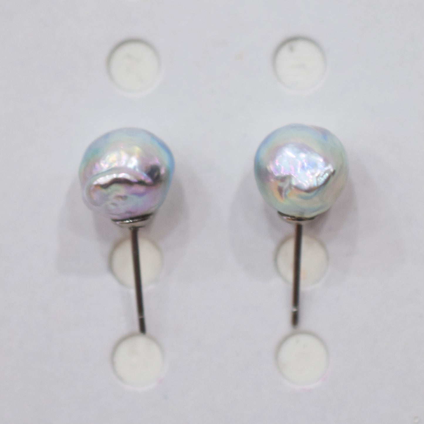 Limited to actual item Natural color akoya Baroque pearl 10mm - 10.5mm Surgical Stainless Steel Seawater Akoya Pearl Stud Earrings Japan