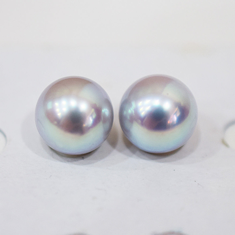 AAA rank 8mm - 8.5mm Natural 1pair 2pc Real Akoya Pearl studs Earring Japan Japanese Seawater reenspearl birthday loose