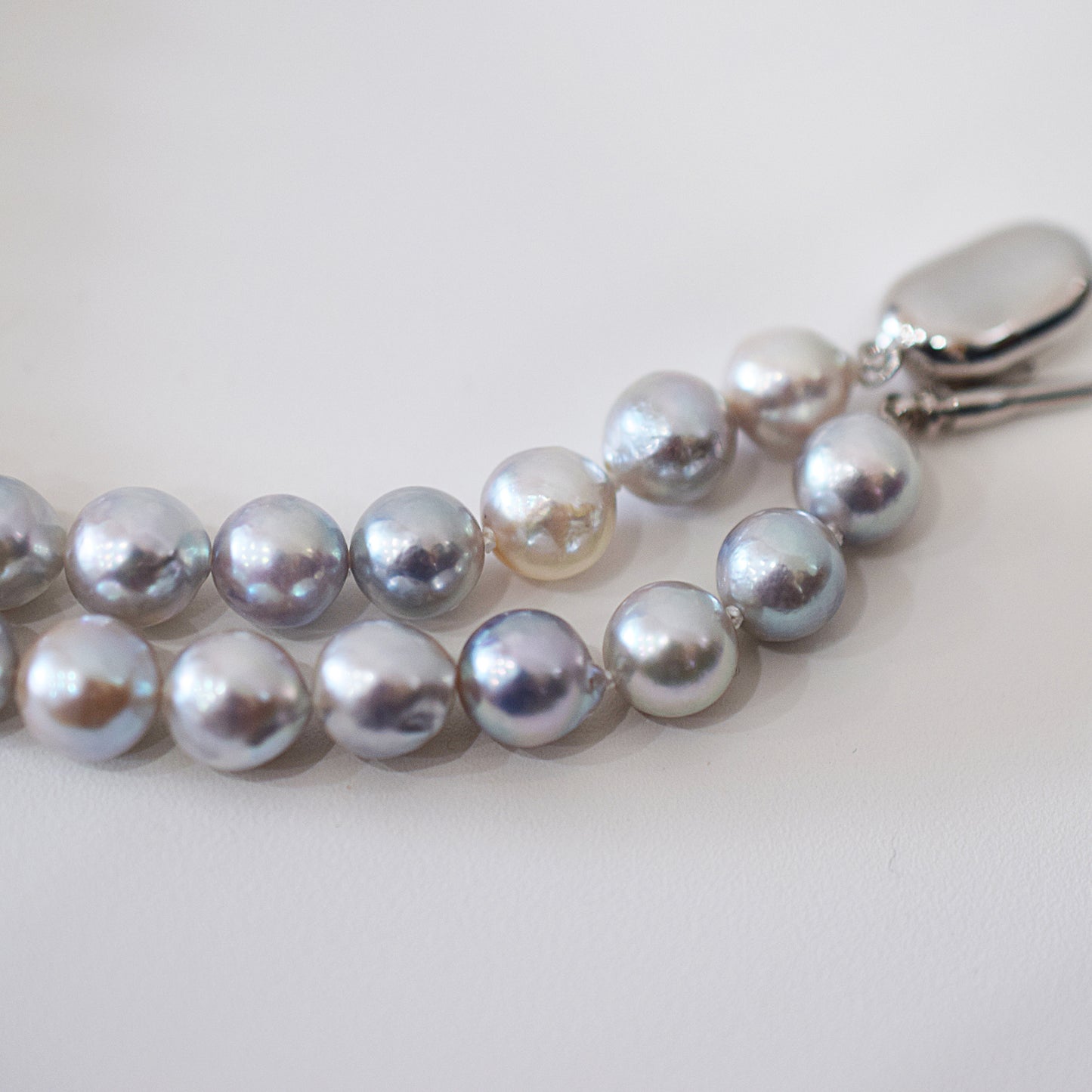 Limited to actual item Necklace Natural color Baroque 8mm - 9mm Akoya Pearl Japan 17.3inch starand choker