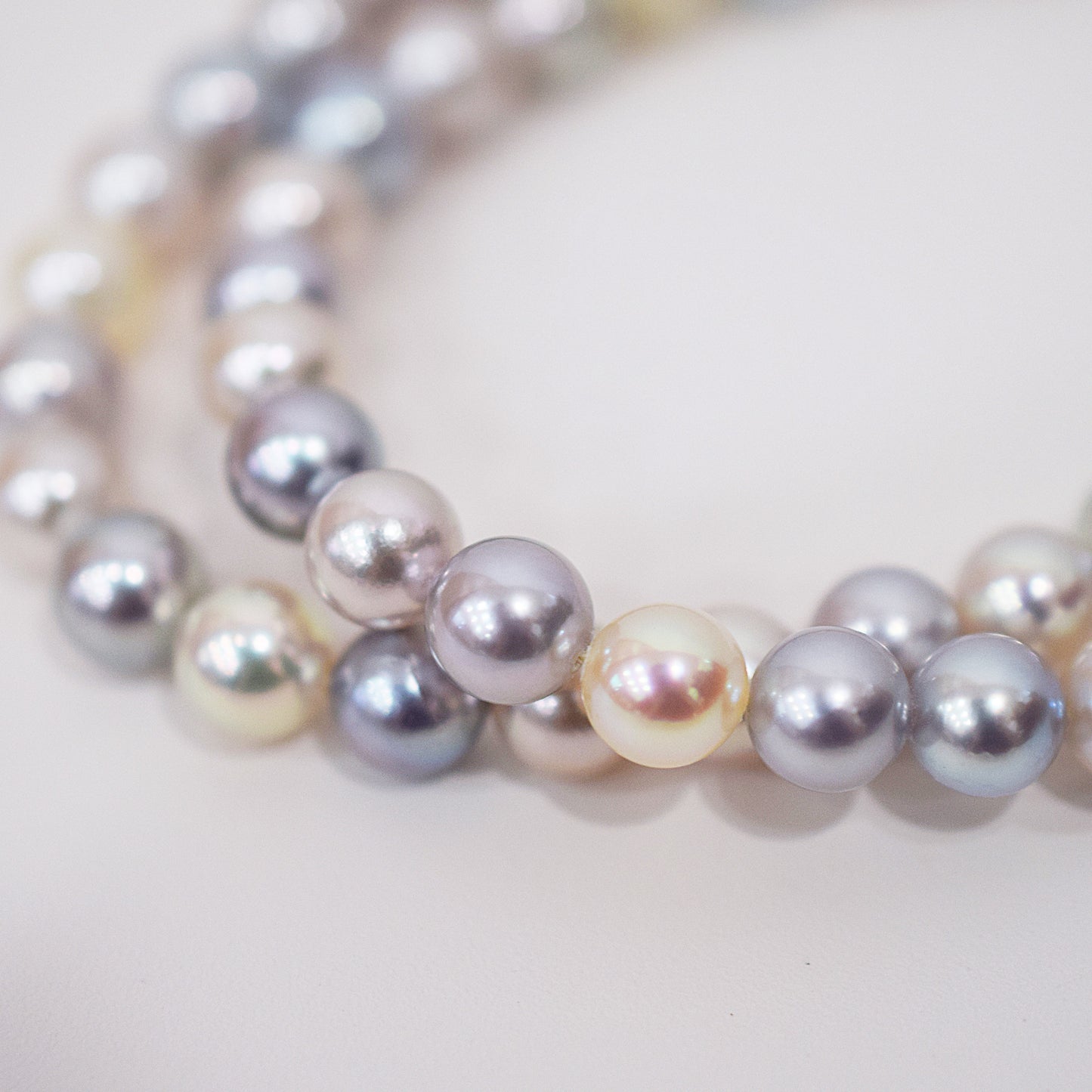 Limited to actual item Necklace Natural multi color 6.5mm - 7.3mm Real Akoya Pearl From Japan 18.1inch 46cm starand choker reenspearl