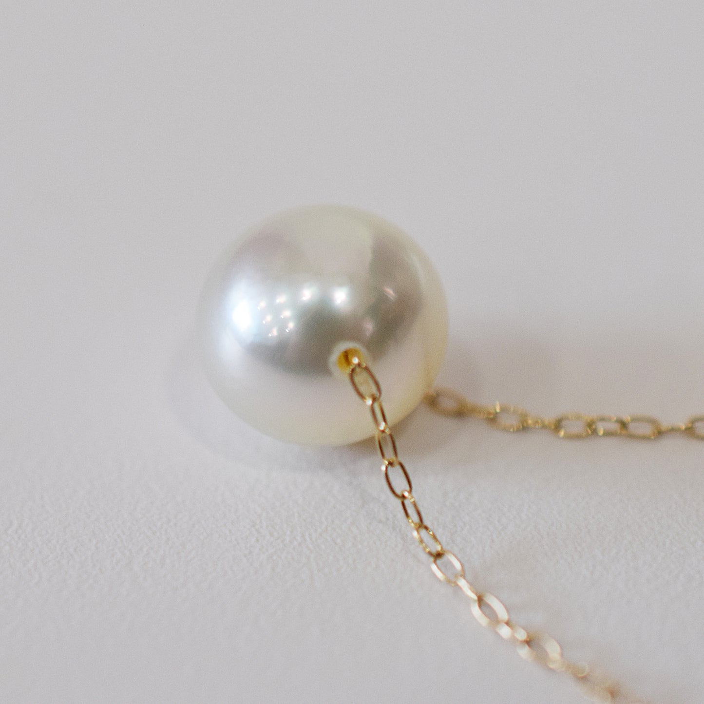 <SALE> Limited to actual item Natural color 9mm - 9.5mm Semi - Round K10YG necklace Seawater Real Akoya Pearl Japan