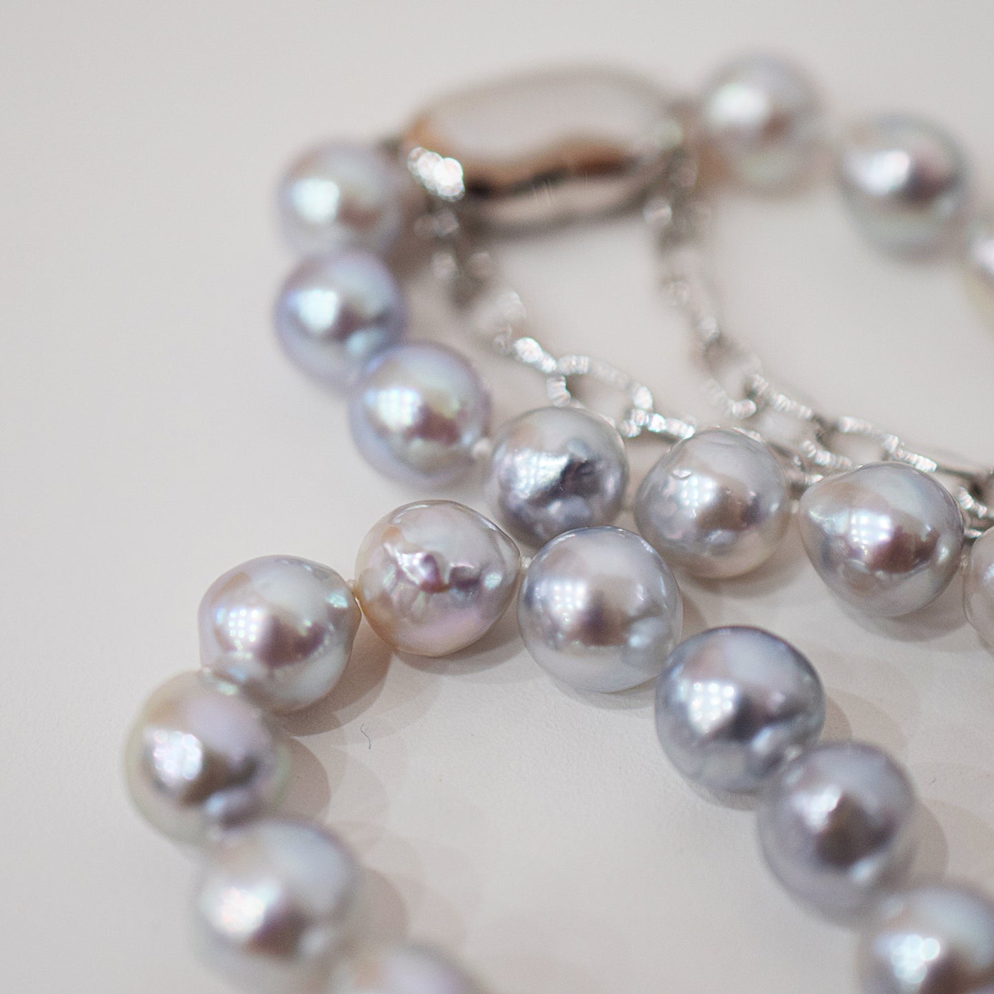 Limited to actual item Necklace Natural color Baroque 8 - 9mm Akoya Pearl Japan 16.5inch starand choker SV925