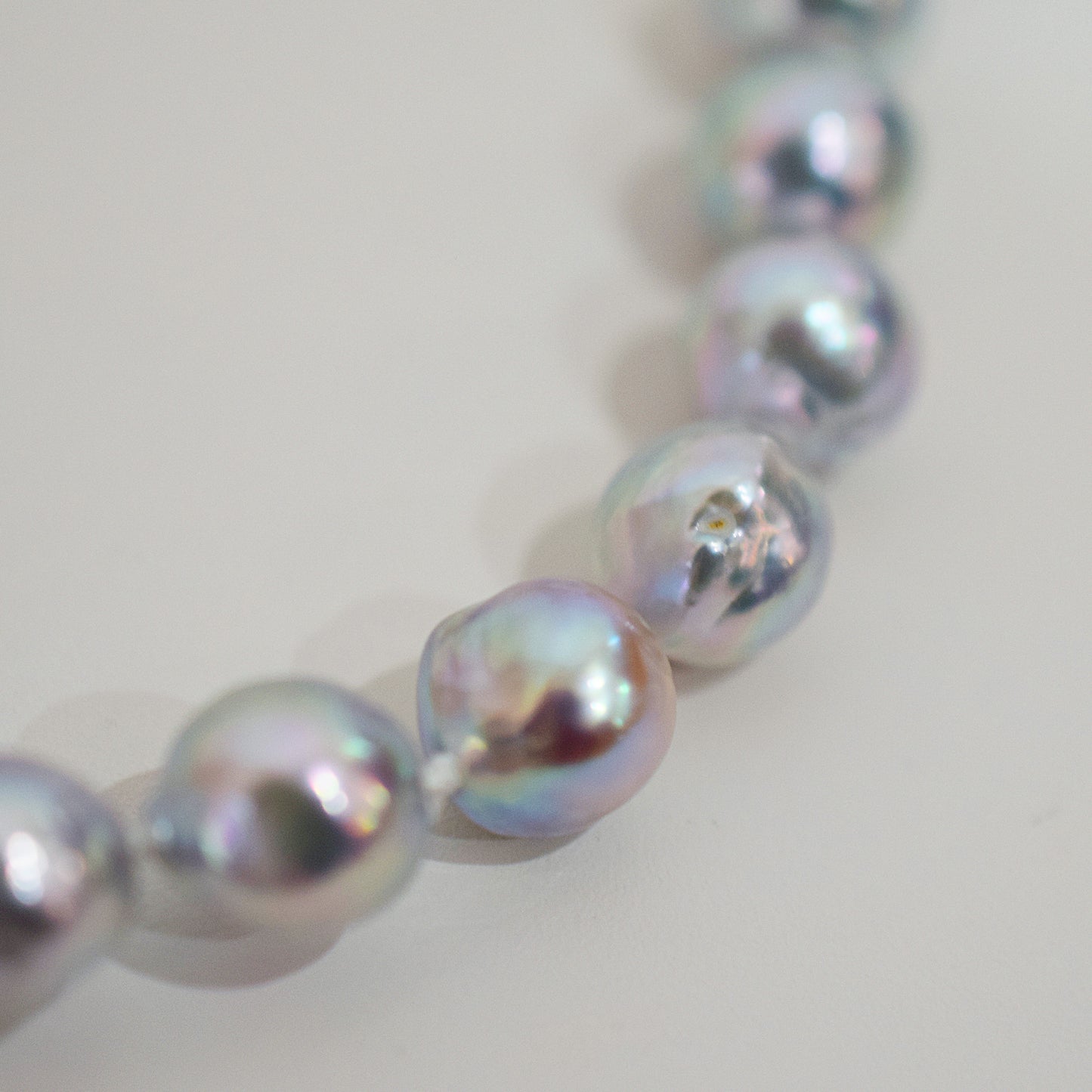 Limited to actual item Necklace Natural color Baroque 9mm - 10mm Akoya Pearl Japan 20.6inch starand choke