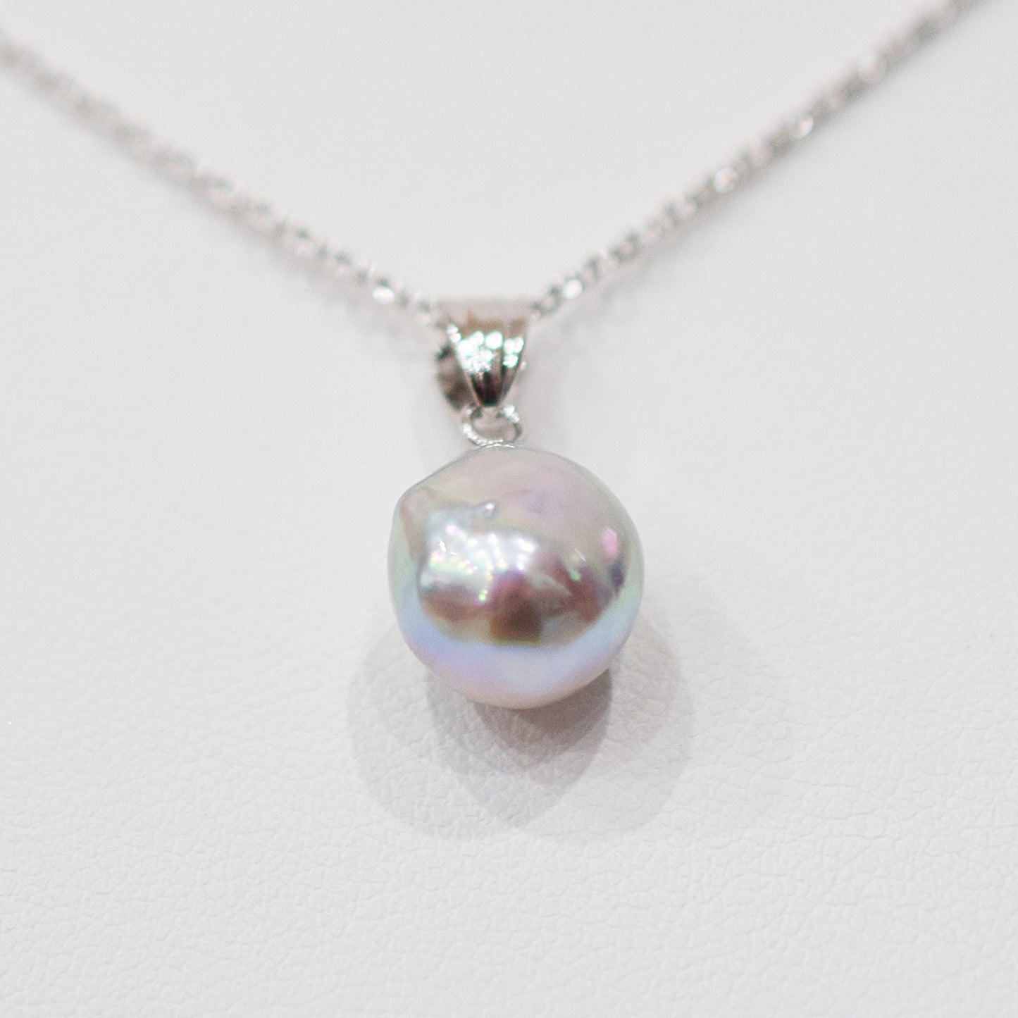 <SALE> Limited to actual item Pendant top Necklace Natural color Baroque 10mm Real Akoya Pearl Japan 17.7inch Japanese