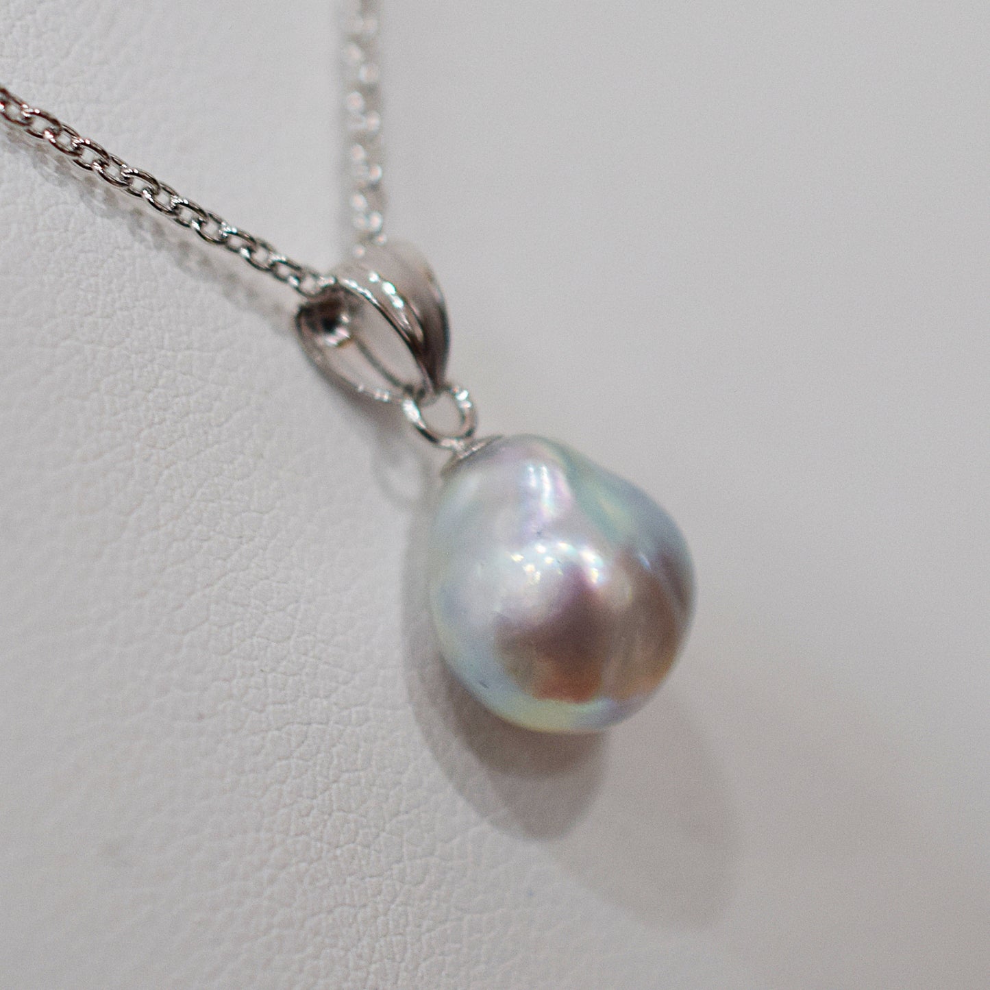 <SALE> Limited to actual item Pendant top Necklace Natural color Baroque 10.3mm Real Akoya Pearl Japan 17.7inch Japanese