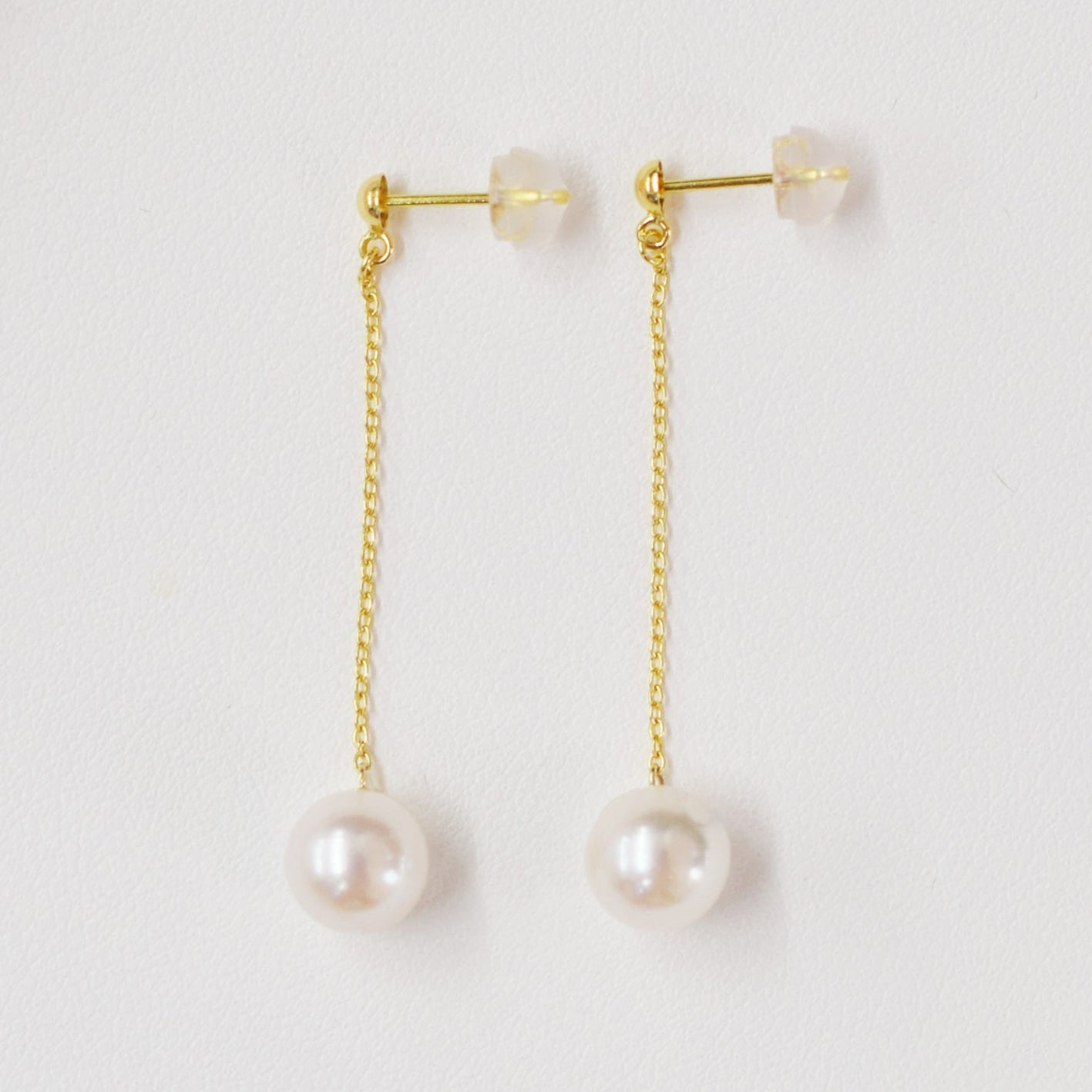 Hanadama rank K18YG 7.5mm - 9.5mm White pink Studs Earring K18YG Real Akoya Pearl Japan Akoyapearl HANADAMA rank Pearlearing Birthday あこや 真珠 日本 珍珠
