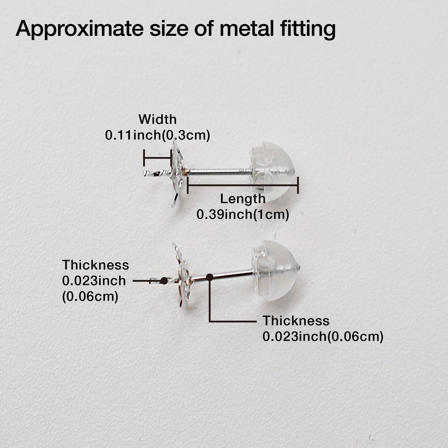 Only metal fittings K14WG stud earring Metal fitting Recommended for pearls 5mm - 8mm