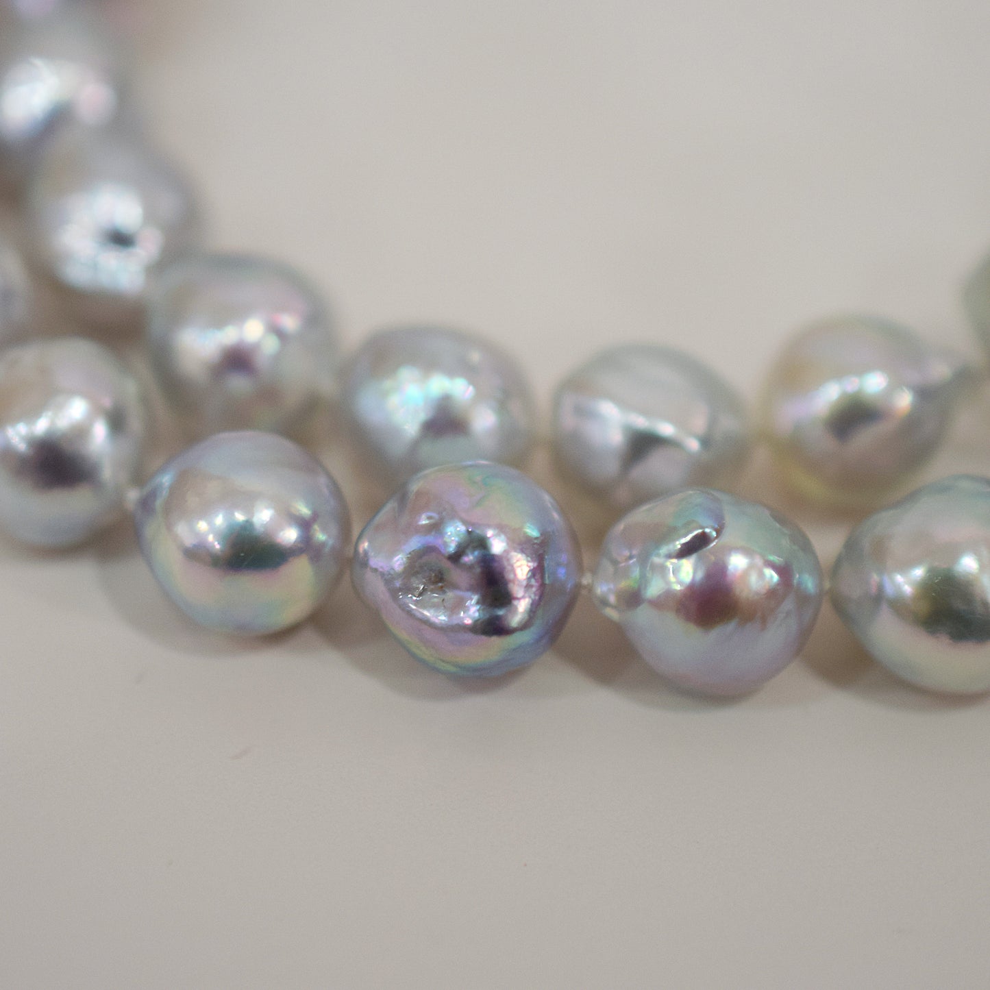 Limited to actual item Necklace Natural color Baroque 9mm - 10mm Akoya Pearl Japan 19.6inch starand choker