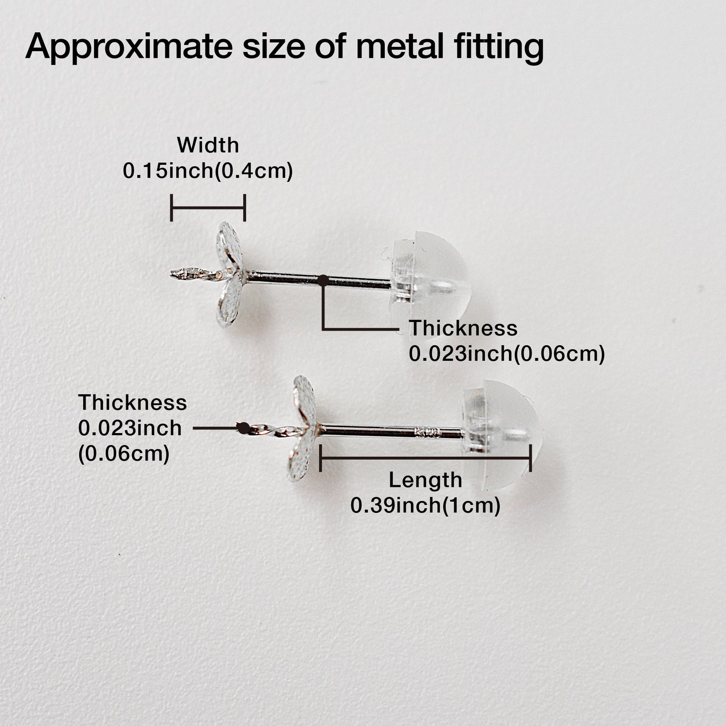 Only metal fittings K14WG stud earring Metal fitting Recommended for pearls 5mm - 8mm