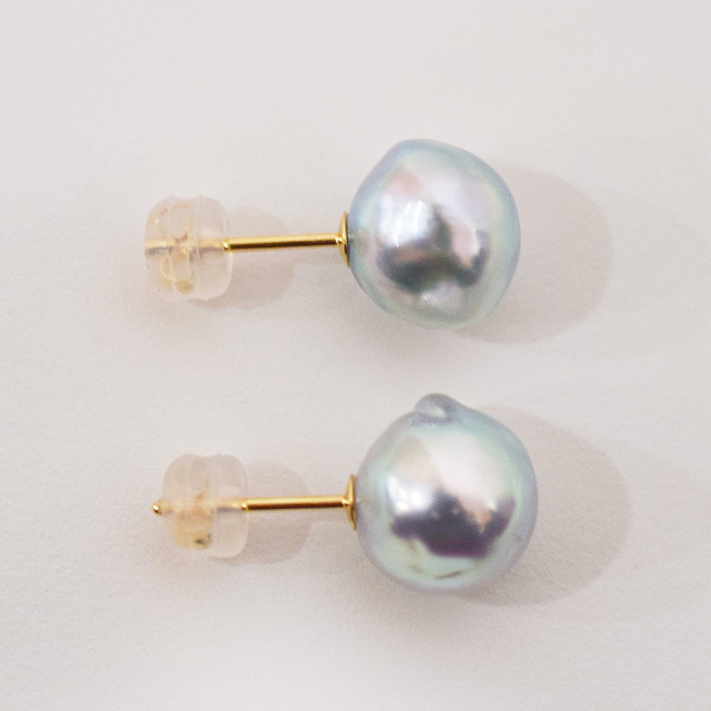 Limited to actual item Natural color akoya pearl Baroque pearl 10.5mm - 11mm 18K 14K Surgical Stainless Steel stud Earrings Japan akoyapearl