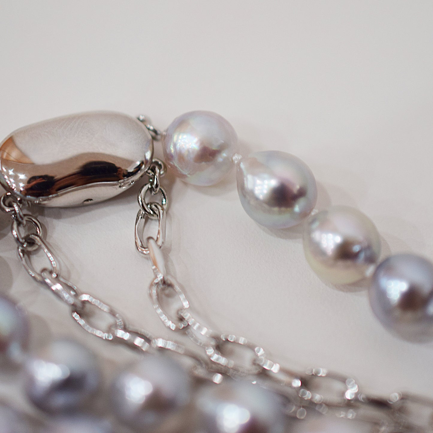 Limited to actual item Necklace Natural color Baroque 8 - 9mm Akoya Pearl Japan 16.5inch starand choker SV925