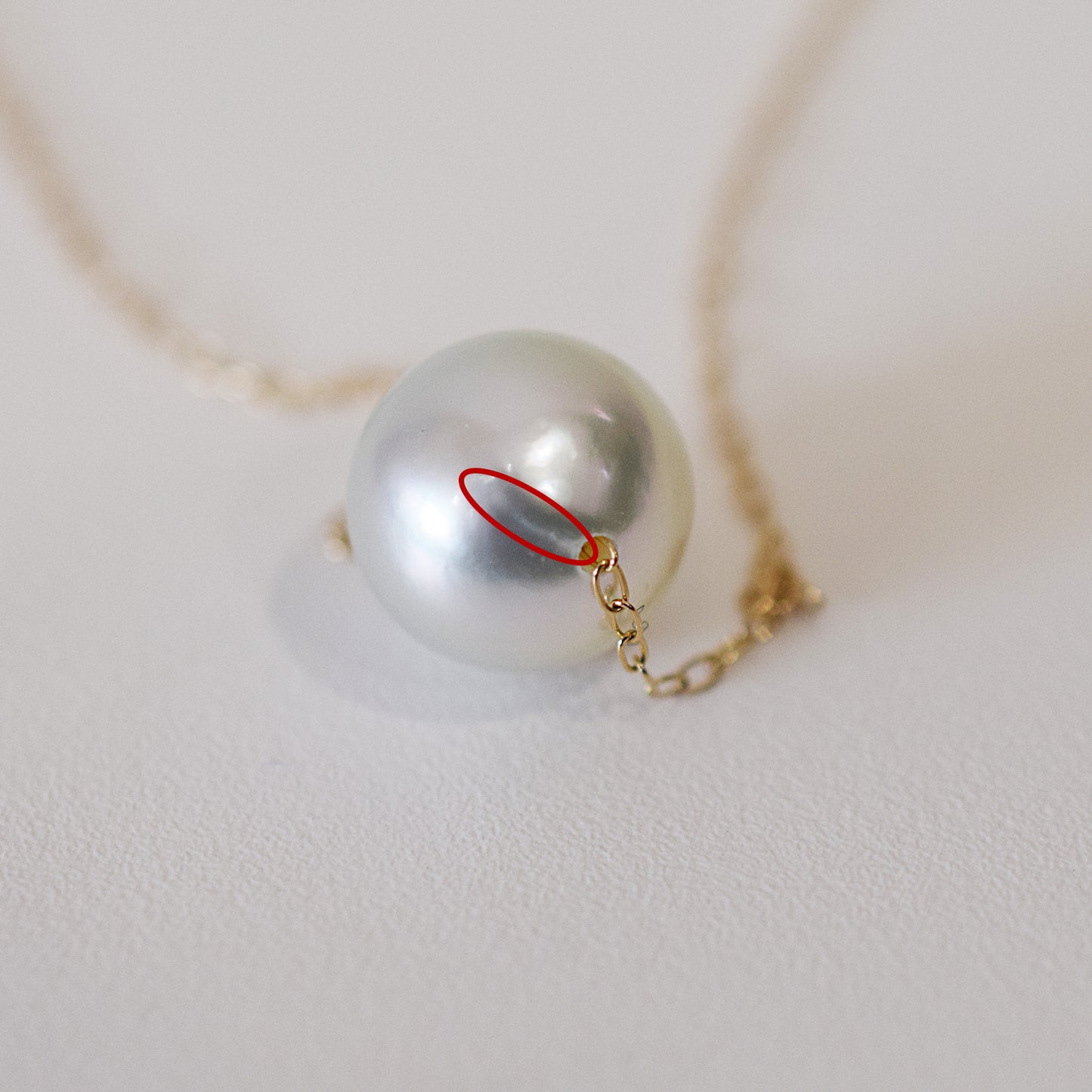 <SALE> Limited to actual item Natural color 9mm - 9.5mm Semi - Round K10YG necklace Seawater Real Akoya Pearl Japan