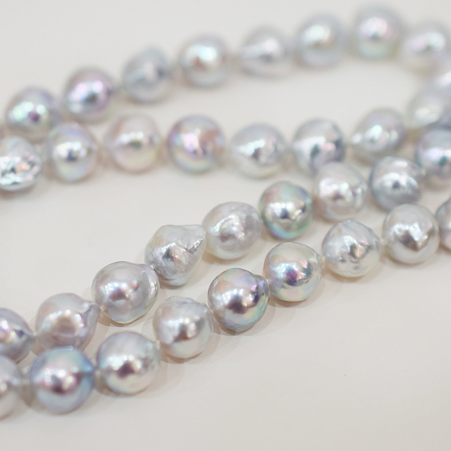Limited to actual item Necklace Natural color Baroque 9mm - 10mm Akoya Pearl Japan 20.2inch starand choker