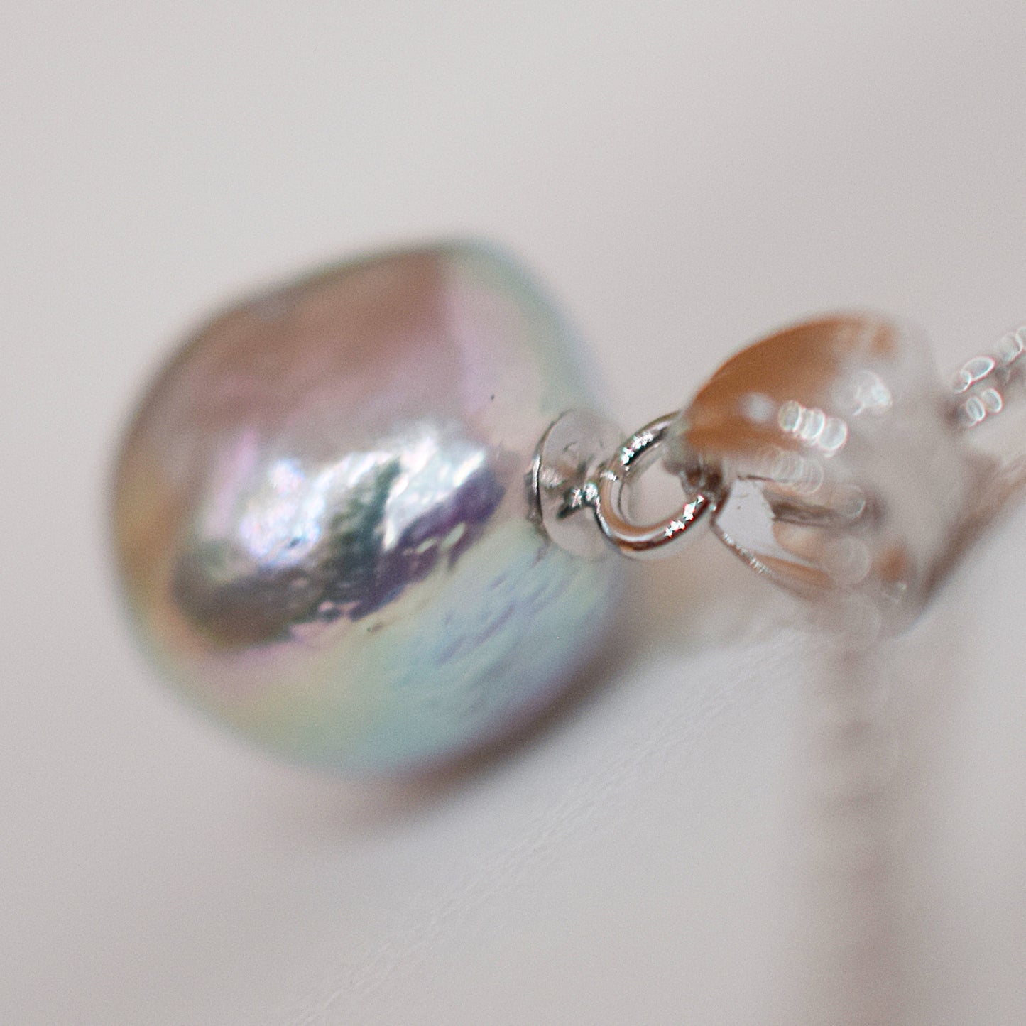 <SALE> Limited to actual item Pendant top Necklace Natural color Baroque 10mm Real Akoya Pearl Japan 17.7inch Japanese