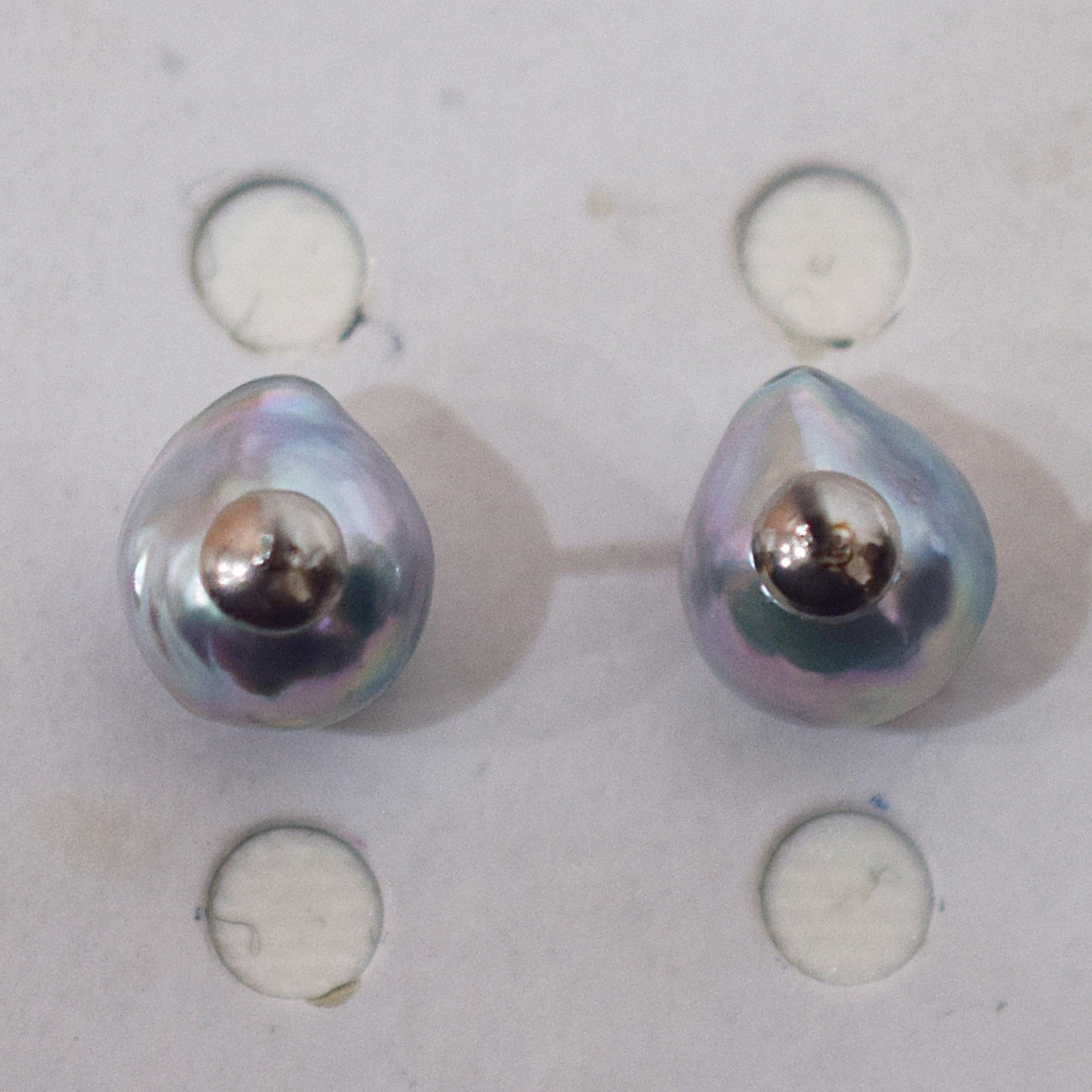 Limited to actual item Natural color akoya Baroque pearl 10mm - 10.5mm Surgical Stainless Steel Seawater Akoya Pearl Stud Earrings Japan