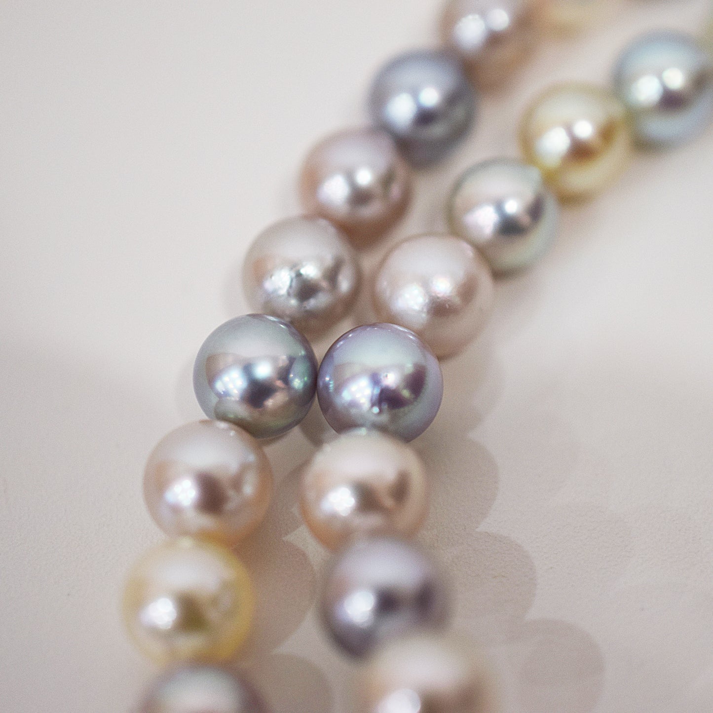 Limited to actual item Necklace Natural multi color 6.5mm - 7.3mm Real Akoya Pearl From Japan 18.1inch 46cm starand choker reenspearl