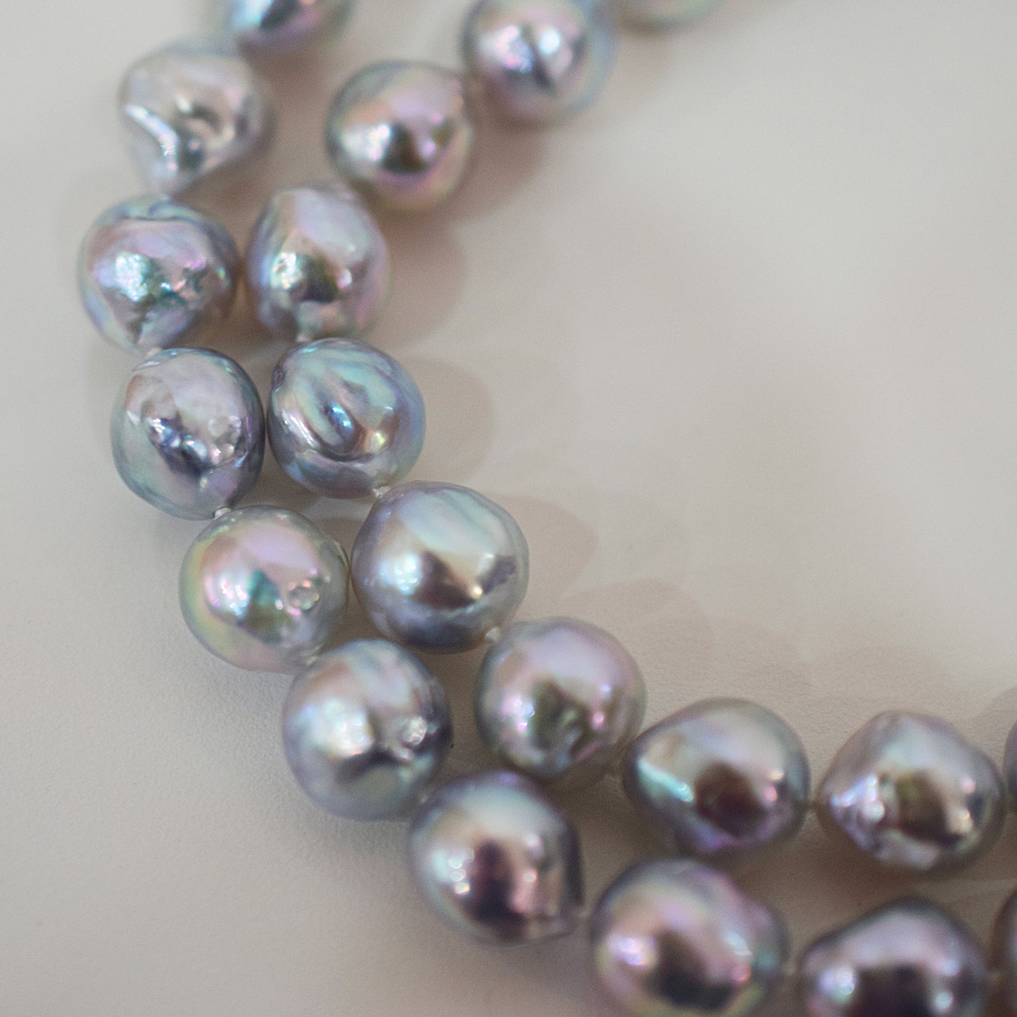Limited to actual item Necklace Natural color Baroque 9mm - 10mm Akoya Pearl Japan 20.6inch starand choke
