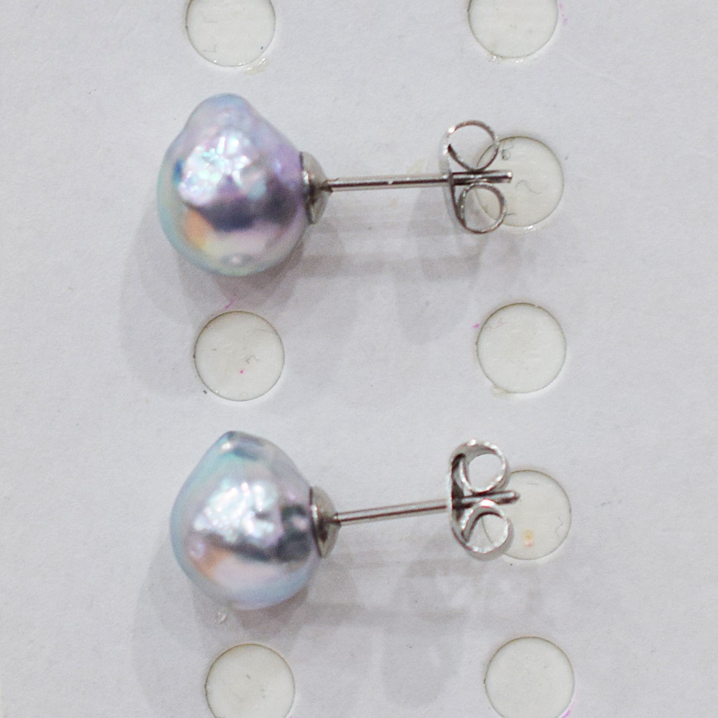 Limited to actual item Natural color akoya Baroque pearl 10mm - 10.5mm Surgical Stainless Steel Seawater Akoya Pearl Stud Earrings Japan