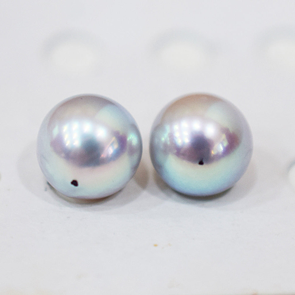 AAA rank 8mm - 8.5mm Natural 1pair 2pc Real Akoya Pearl studs Earring Japan Japanese Seawater reenspearl birthday loose