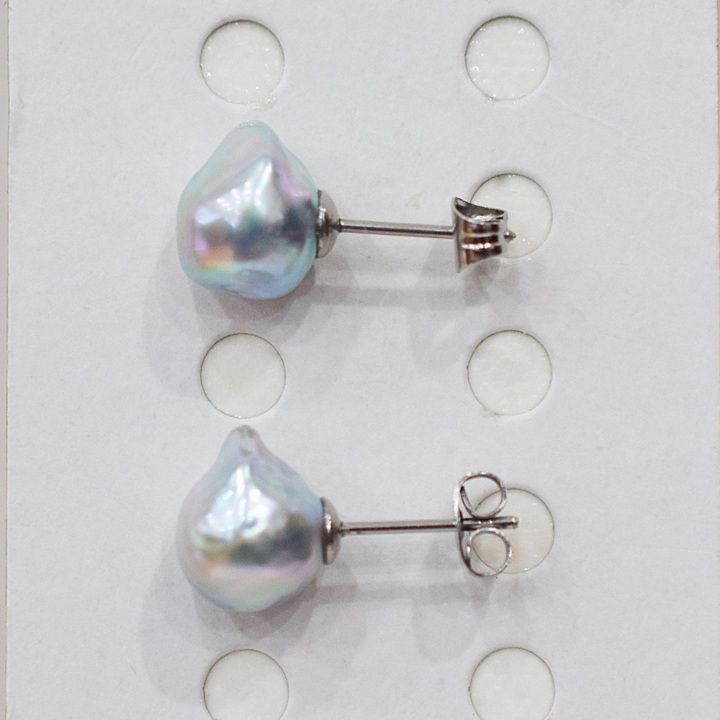 Limited to actual item Natural color akoya Baroque pearl 10.5mm - 11mm Surgical Stainless Steel Seawater Akoya Pearl Stud Earrings Japan