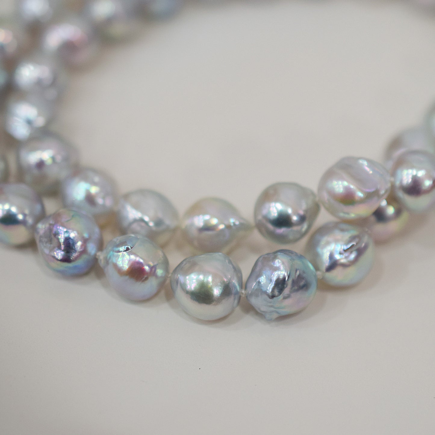 Limited to actual item Necklace Natural color Baroque 9mm - 10mm Akoya Pearl Japan 19.6inch starand choker