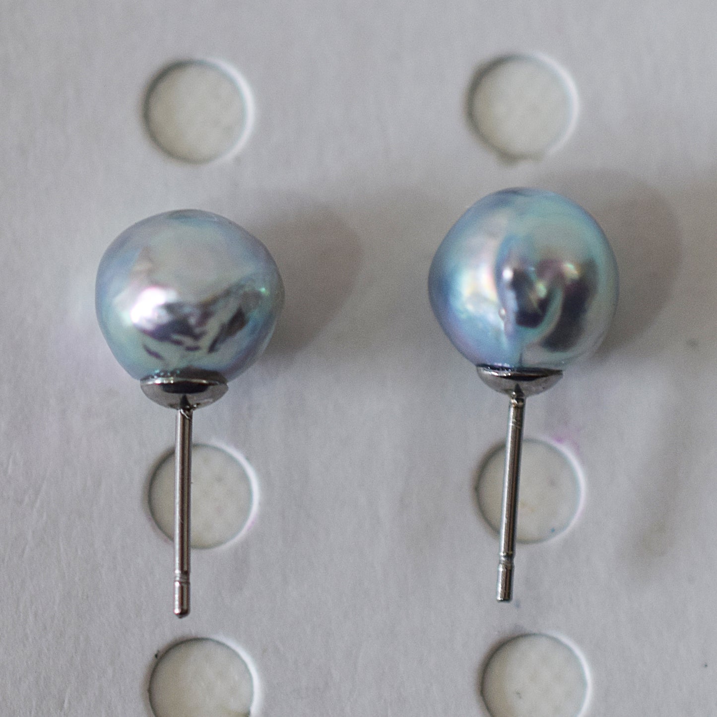 Limited to actual item Natural color akoya Baroque pearl 10mm - 10.5mm Surgical Stainless Steel Seawater Akoya Pearl Stud Earrings Japan