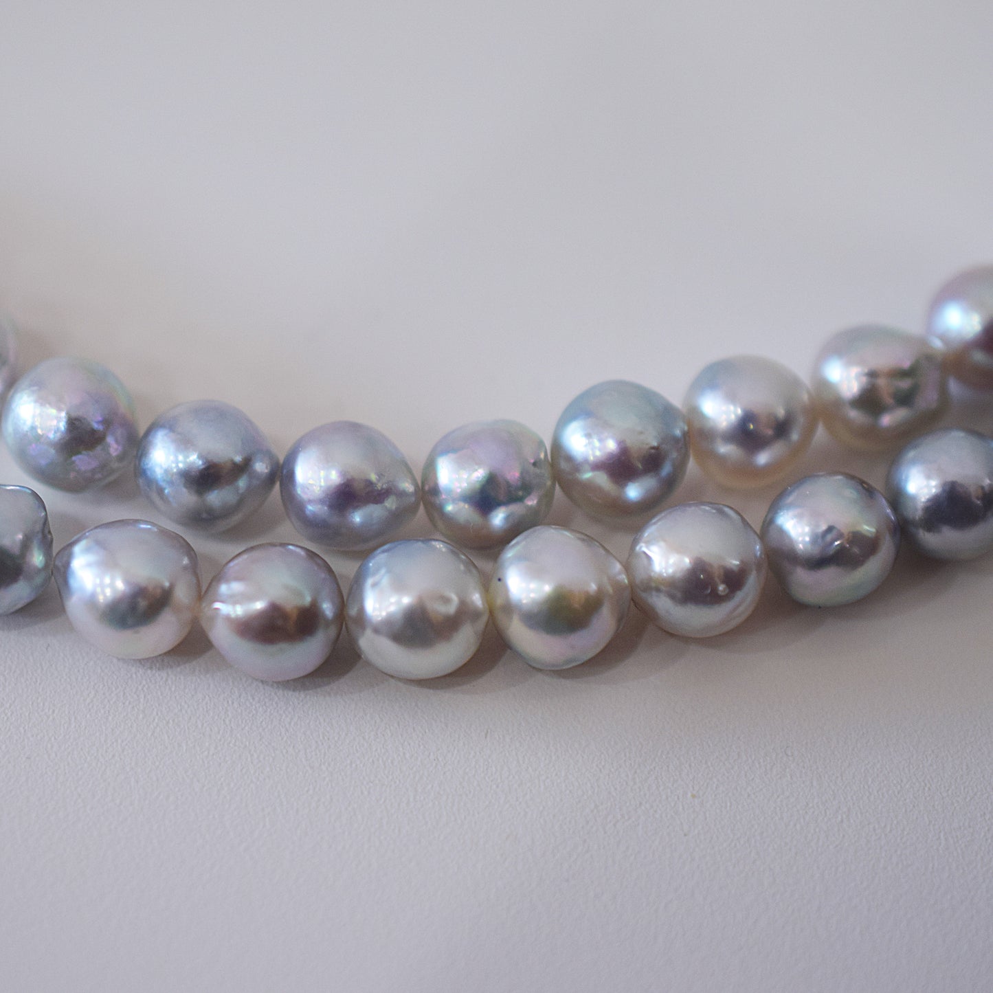 Limited to actual item Necklace Natural color Baroque 8mm - 9mm Akoya Pearl Japan 17.3inch starand choker