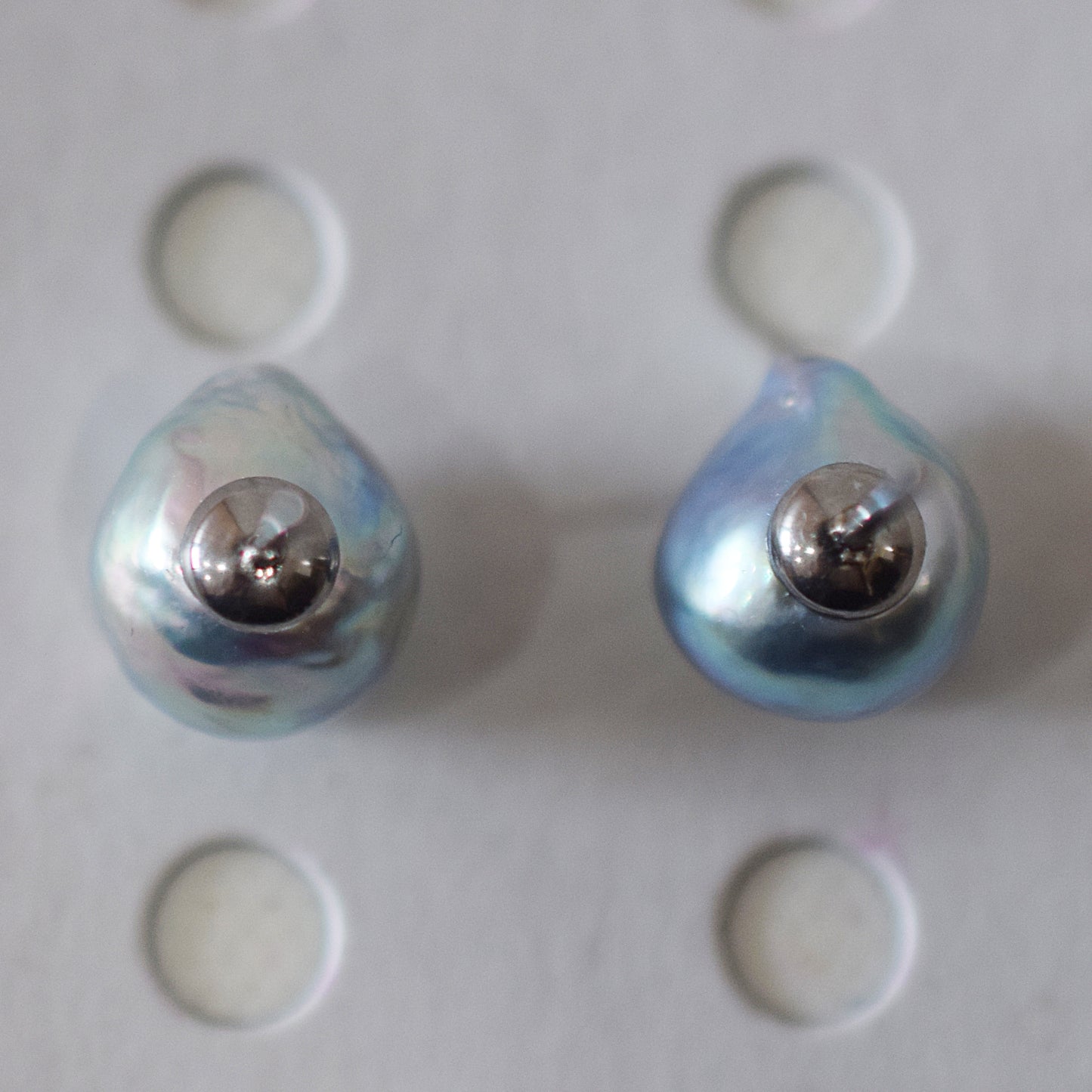 Limited to actual item Natural color akoya Baroque pearl 10mm - 10.5mm Surgical Stainless Steel Seawater Akoya Pearl Stud Earrings Japan