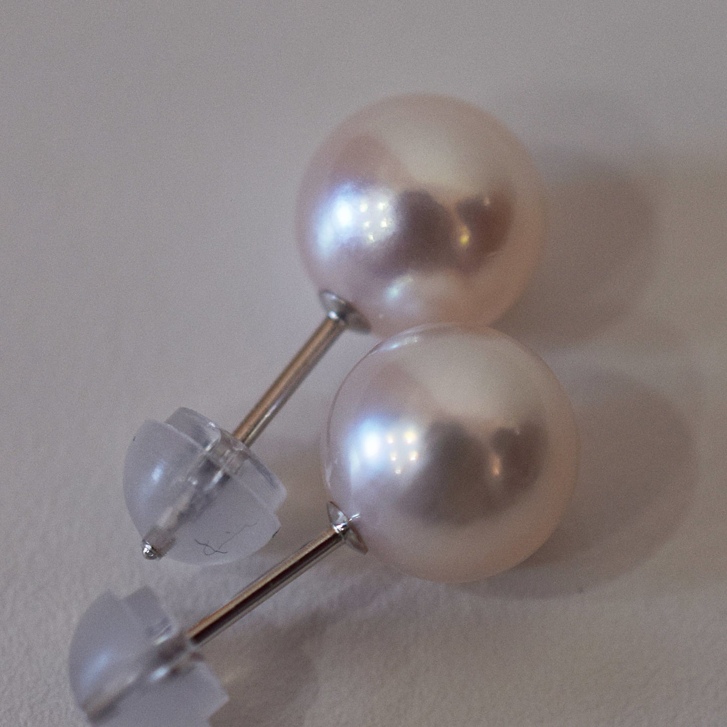Actual product Whitepink 7.5mm - 8mm Seawater Akoya Pearl Stud Earring K14WG From Japan Japanese Seawater reenspearl