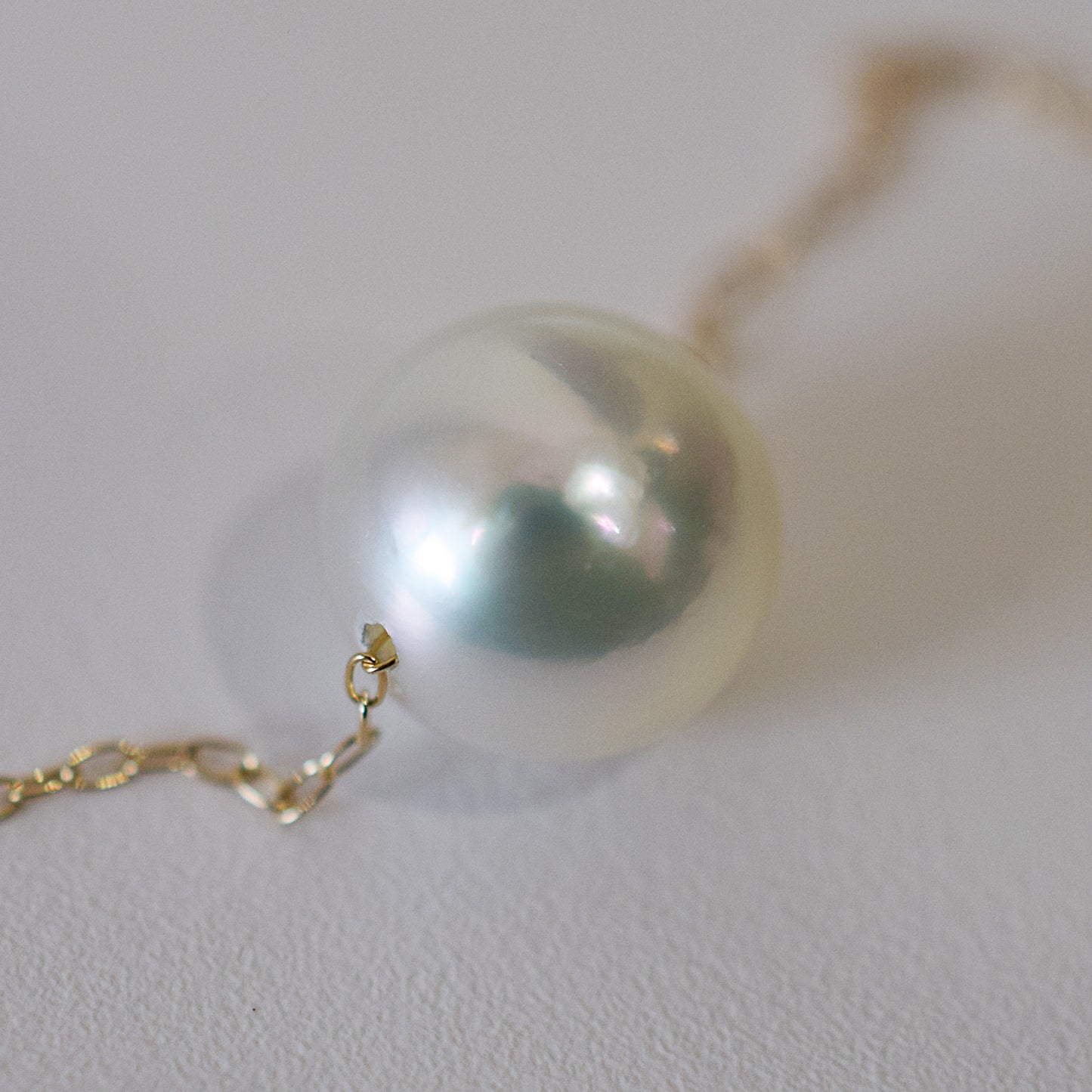 <SALE> Limited to actual item Natural color 9mm - 9.5mm Semi - Round K10YG necklace Seawater Real Akoya Pearl Japan