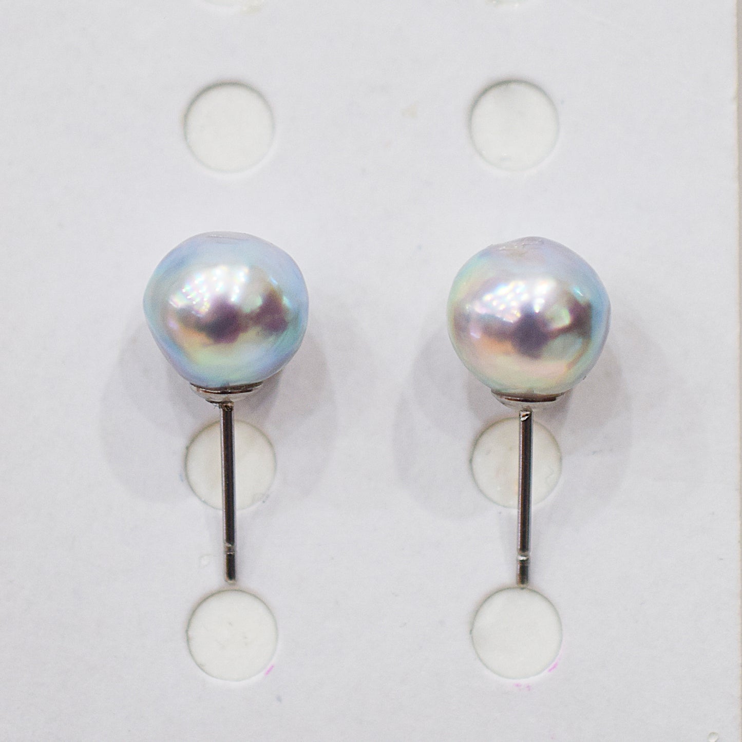 Limited to actual item Natural color akoya Baroque pearl 10mm - 10.5mm Surgical Stainless Steel Seawater Akoya Pearl Stud Earrings Japan