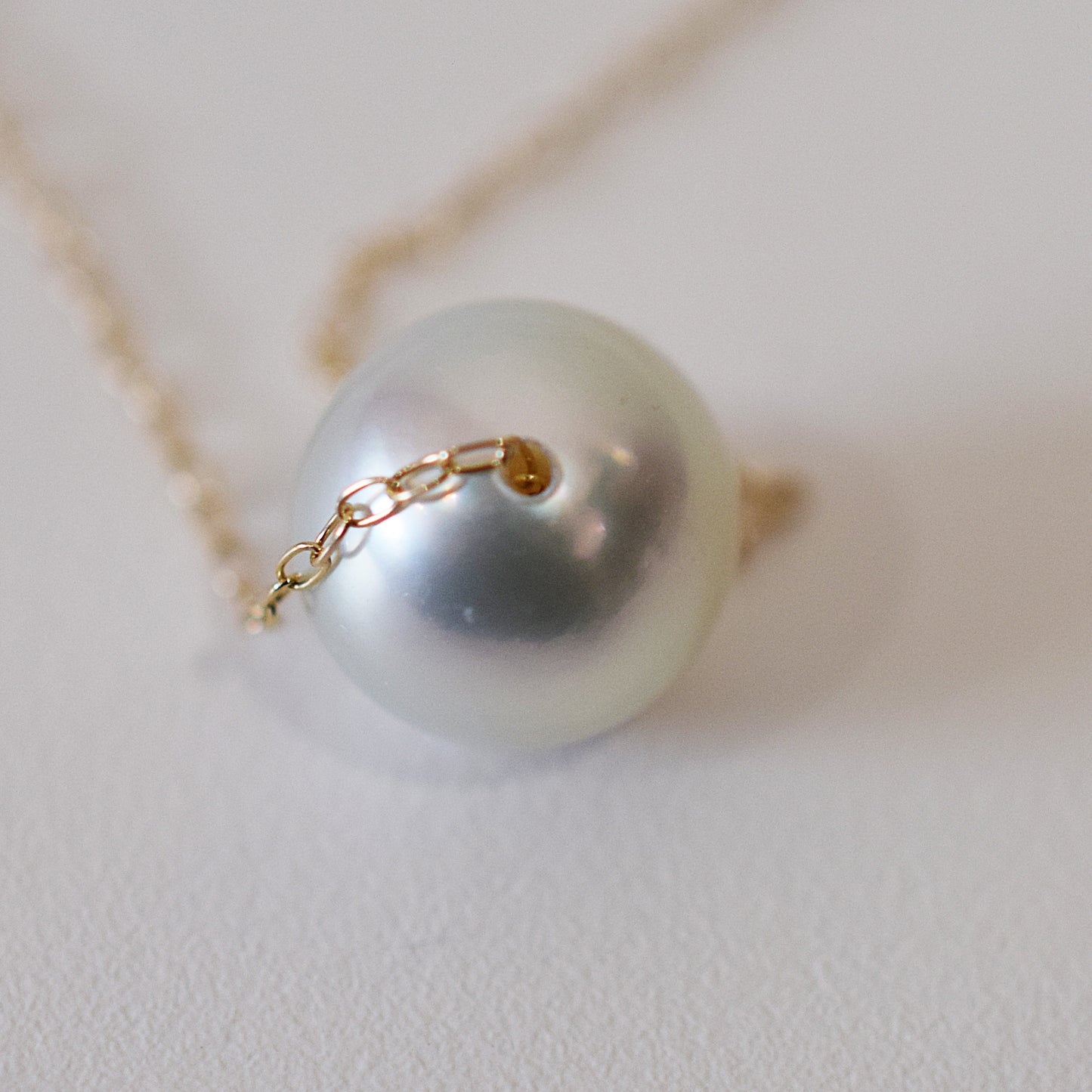 <SALE> Limited to actual item Natural color 9mm - 9.5mm Semi - Round K10YG necklace Seawater Real Akoya Pearl Japan