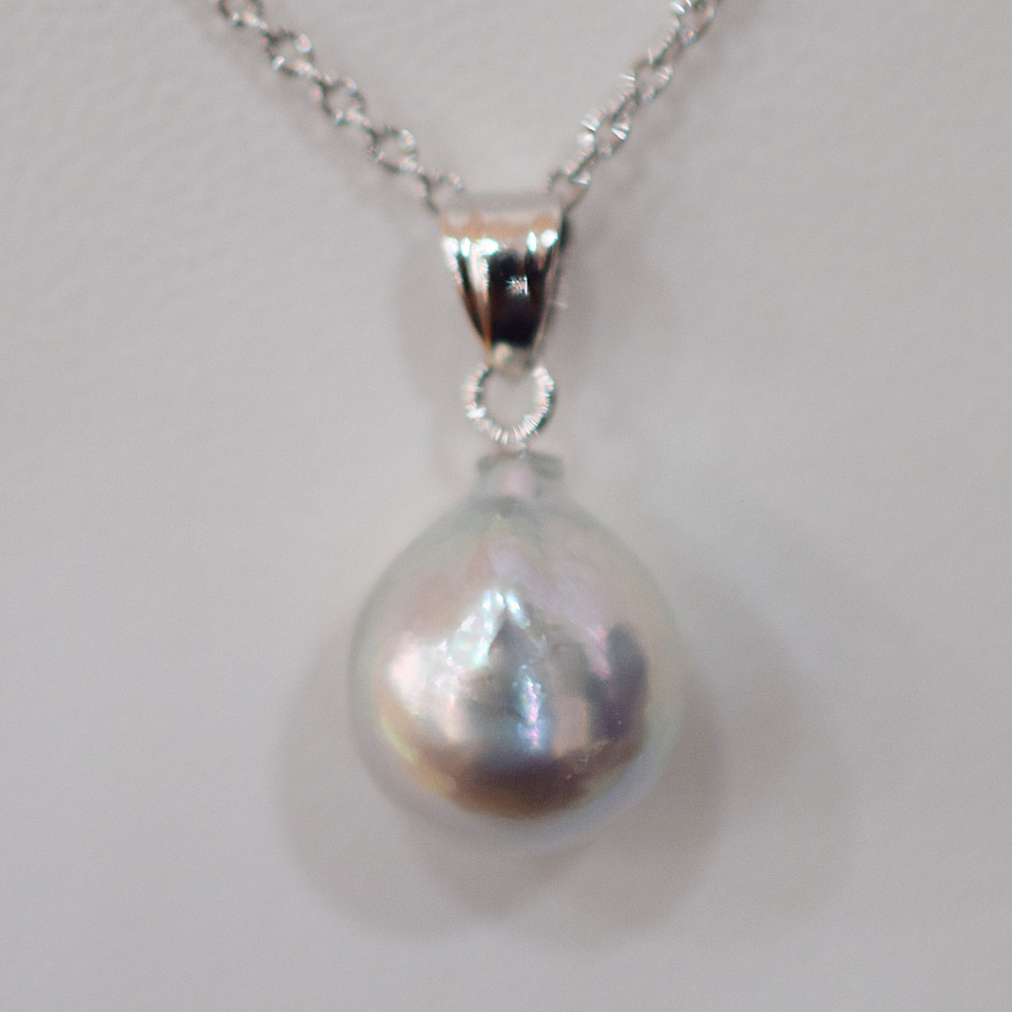 <SALE> Limited to actual item Pendant top Necklace Natural color Baroque 10.5mm Real Akoya Pearl Japan 17.7inch Japanese