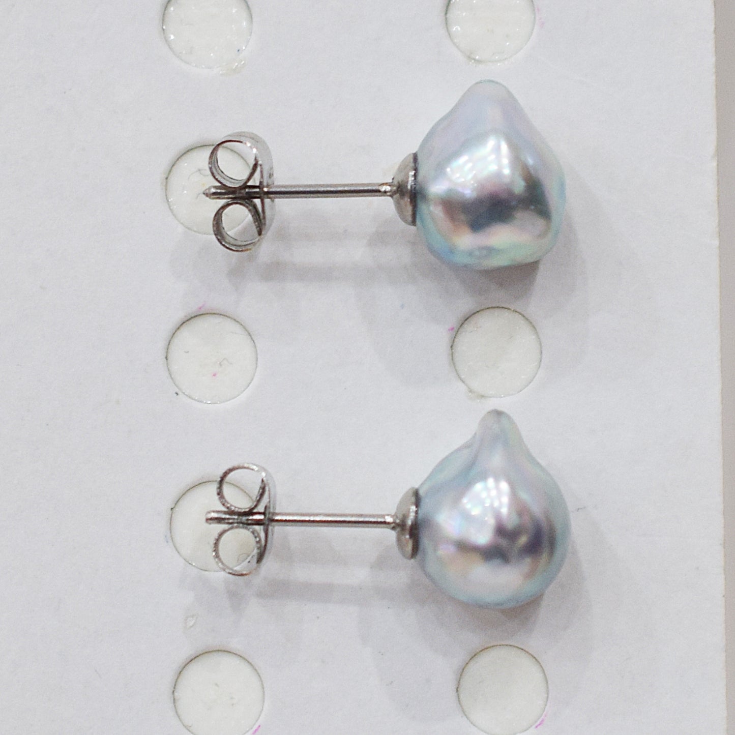Limited to actual item Natural color akoya Baroque pearl 10.5mm - 11mm Surgical Stainless Steel Seawater Akoya Pearl Stud Earrings Japan