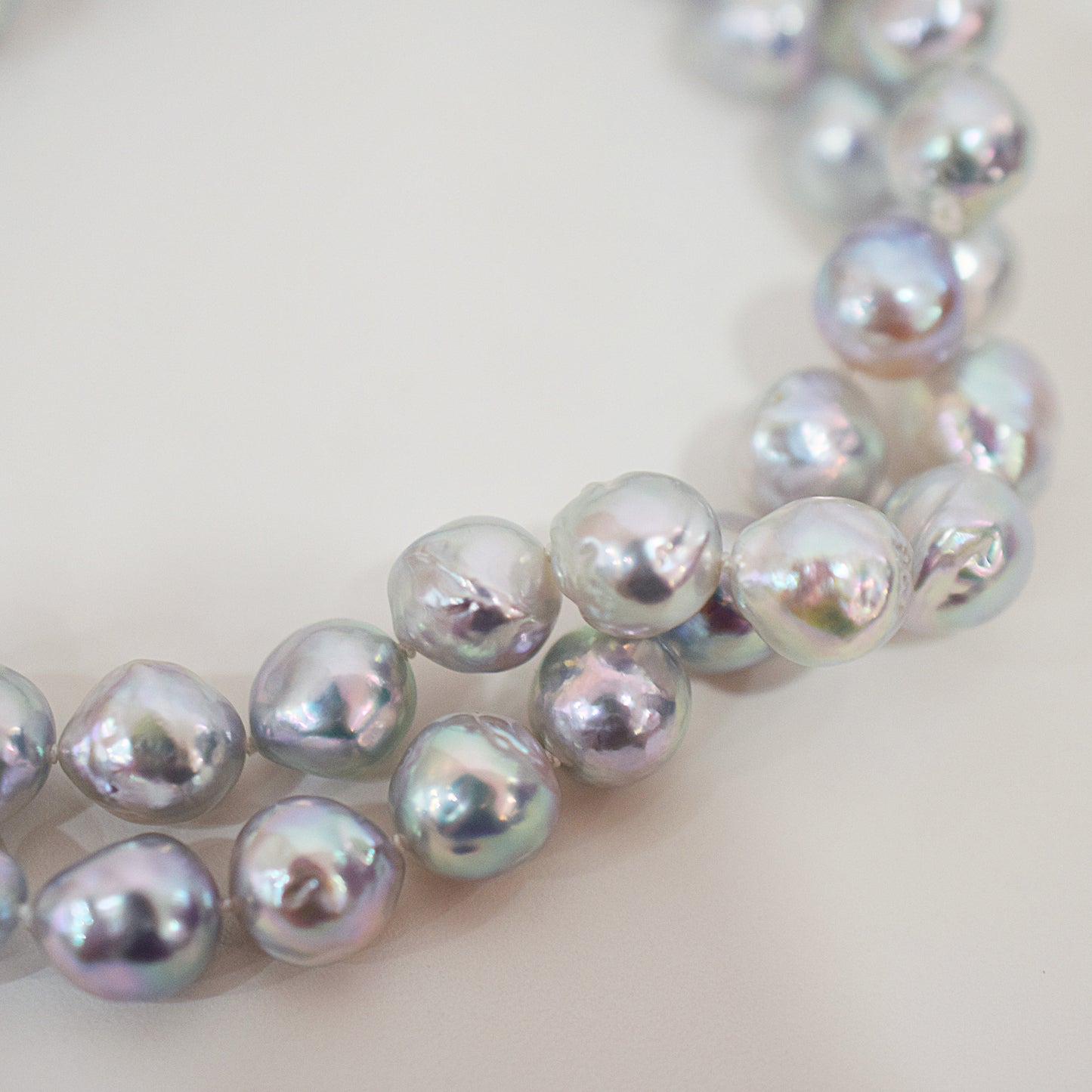 Limited to actual item Necklace Natural color Baroque 9mm - 10mm Akoya Pearl Japan 20.6inch starand choke