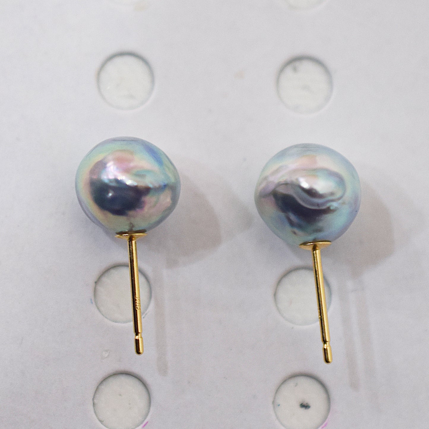 Limited to actual item Natural color akoya pearl Baroque pearl 10mm - 11mm 18K 14K Surgical Stainless Steel stud Earrings Japan akoyapearl