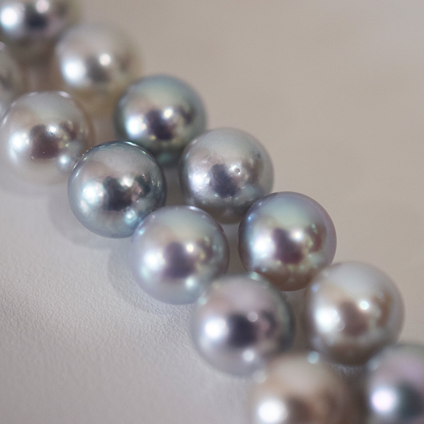Limited to actual item Necklace Multi color Natural color Semi-round 8mm - 8.5mm Real Akoya Pearl Japan 16.1inch starand choker reenspearl