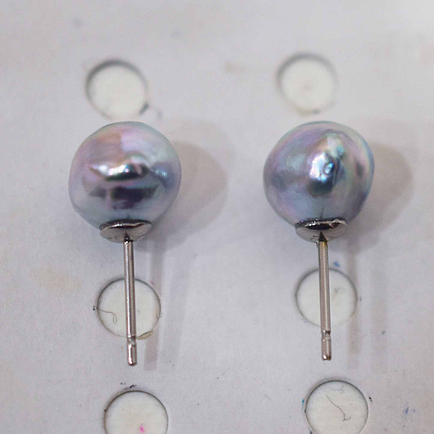 Limited to actual item Natural color akoya Baroque pearl 10mm - 10.5mm Surgical Stainless Steel Seawater Akoya Pearl Stud Earrings Japan