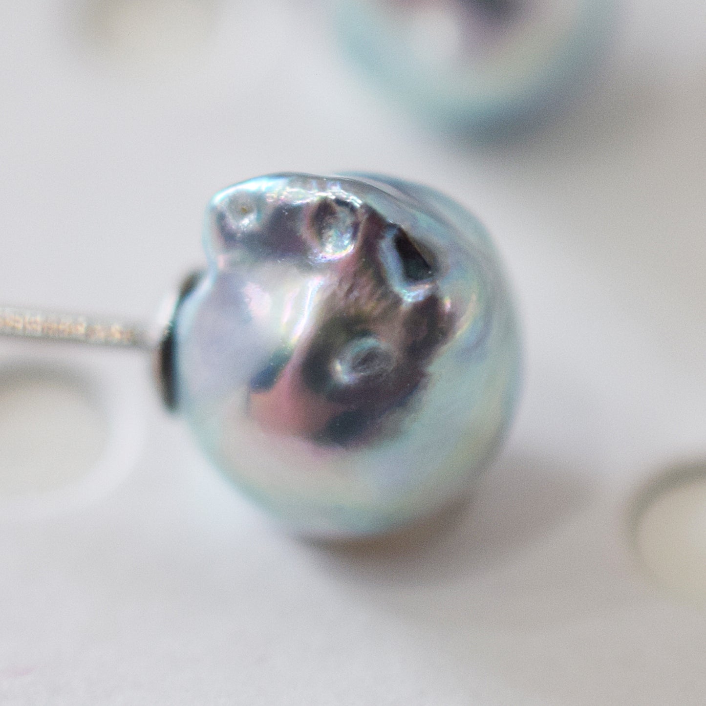 Limited to actual item Natural color akoya Baroque pearl 10.5mm - 11mm Surgical Stainless Steel Seawater Akoya Pearl Stud Earrings Japan
