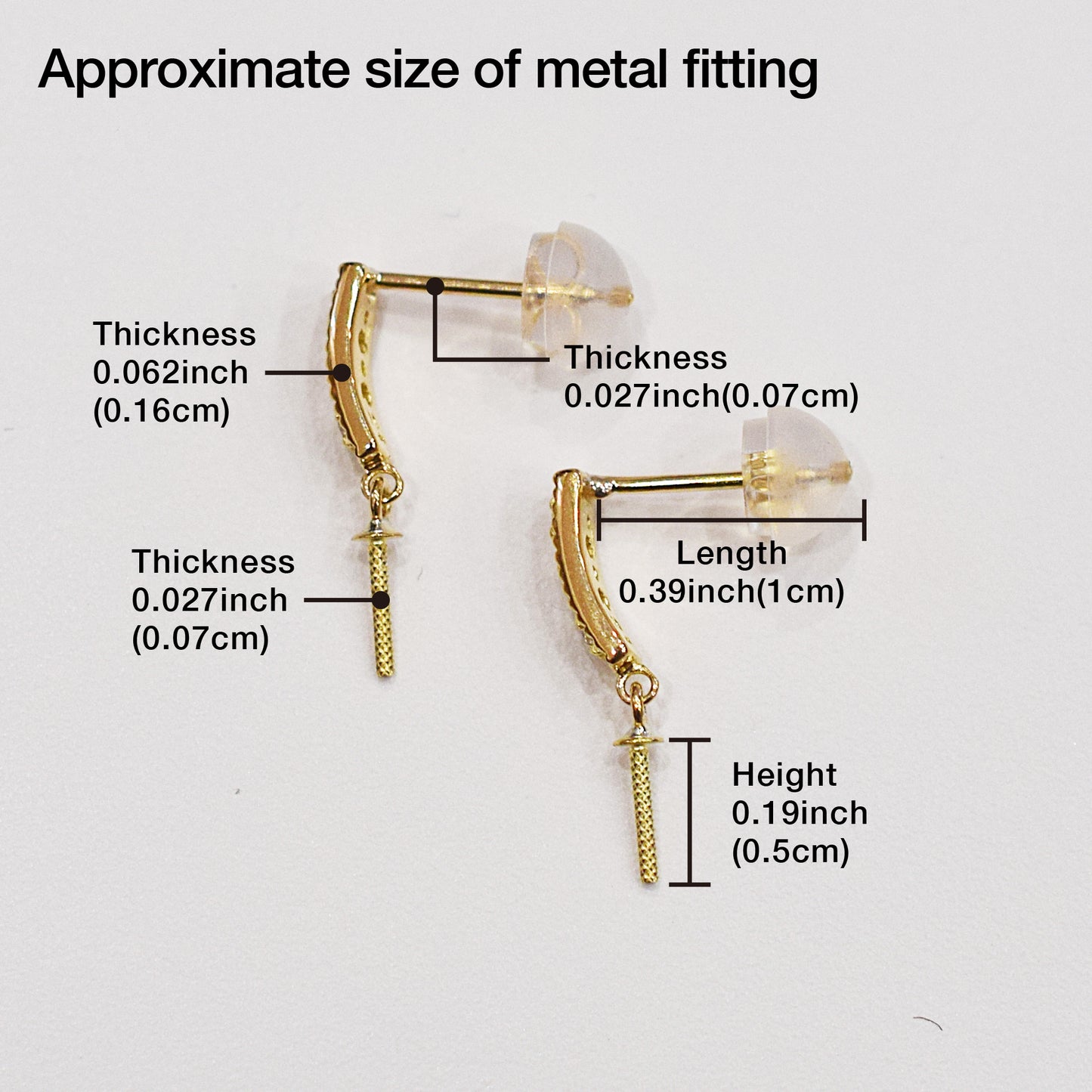 Only metal fittings K18YG stud earring Metal fitting Recommended for pearls 7mm - 9mm