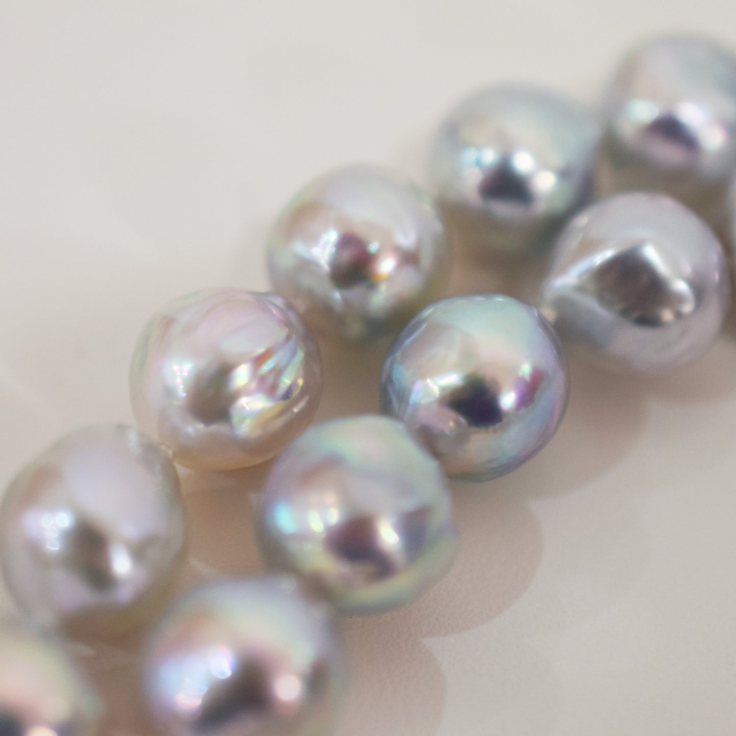 Limited to actual item Necklace Natural color Baroque 9mm - 10mm Akoya Pearl Japan 19.6inch starand choker