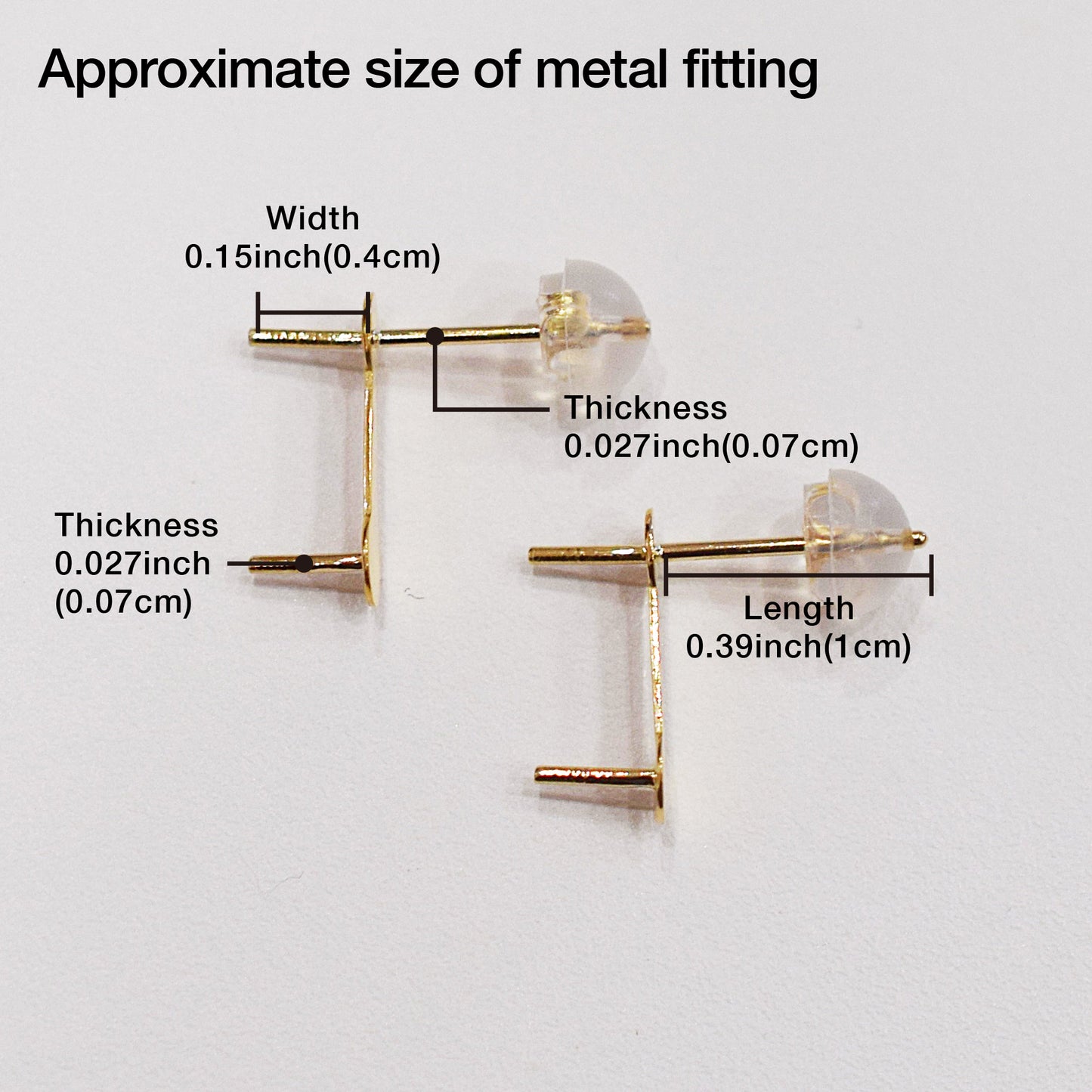 Only metal fittings K18YG stud earring Metal fitting Recommended for pearls 5mm - 8mm