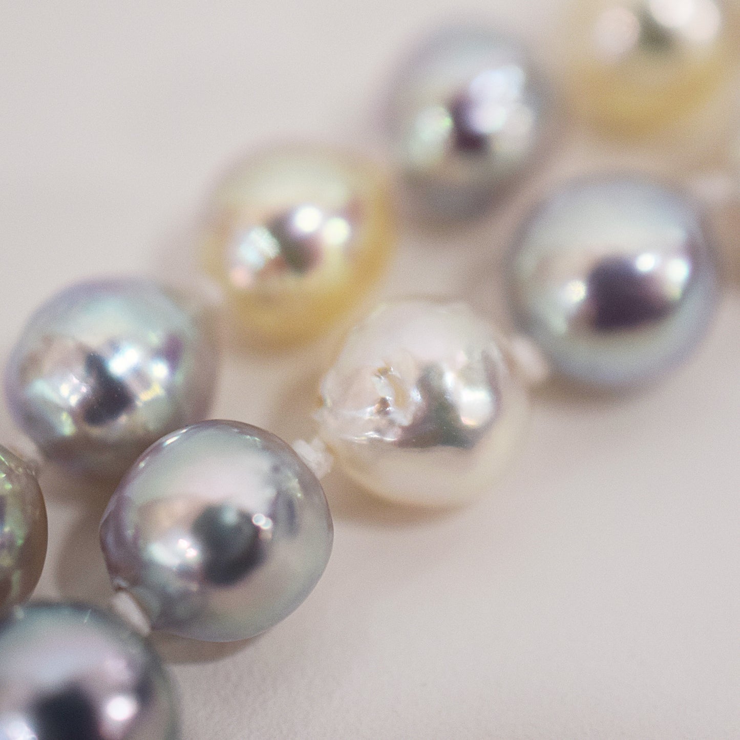Limited to actual item Necklace Natural Multi color Semi-round Baroque 6mm - 7mm Akoya Pearl Japan 19.4inch starand choker