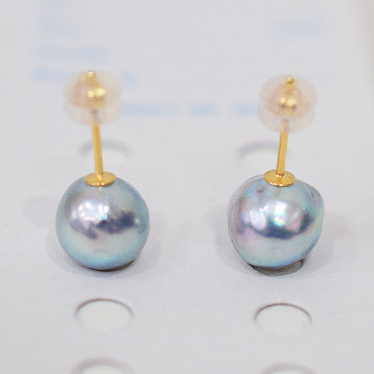 Limited to actual item Natural color akoya pearl Baroque pearl 9.5mm - 10mm 18K 14K Surgical Stainless Steel stud Earrings Japan akoyapearl