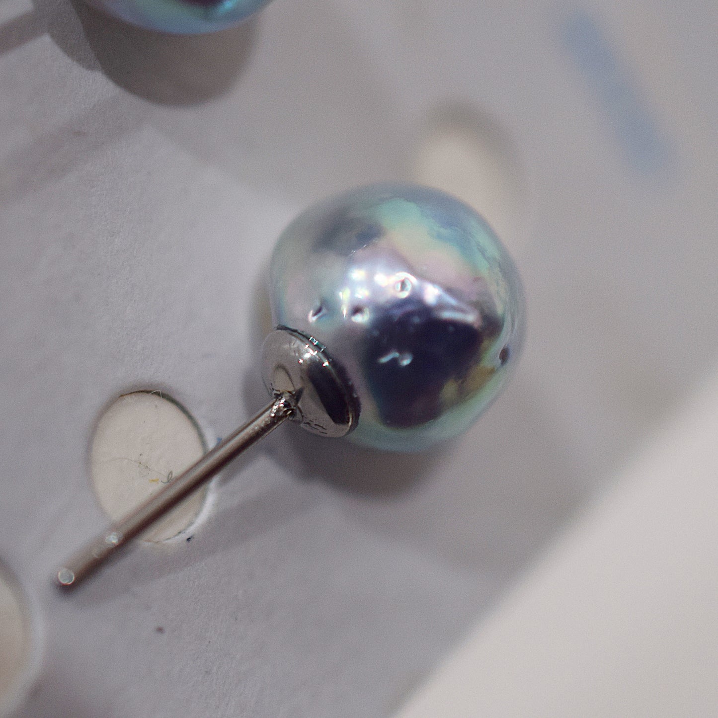 Limited to actual item Natural color akoya Baroque pearl 9.5mm - 10mm Surgical Stainless Steel Seawater Akoya Pearl Stud Earrings Japan