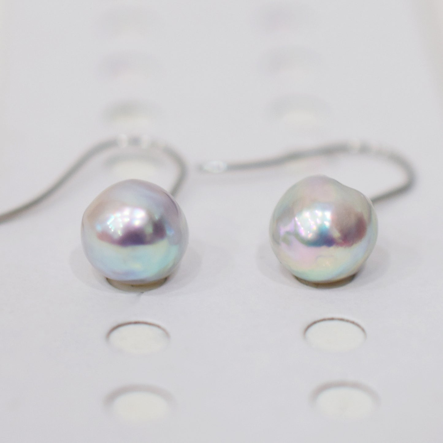 Actual product Natural color akoya Baroque pearl 9mm - 10mm Surgical Stainless Steel Seawater Akoya Pearl Stud Earrings Japan