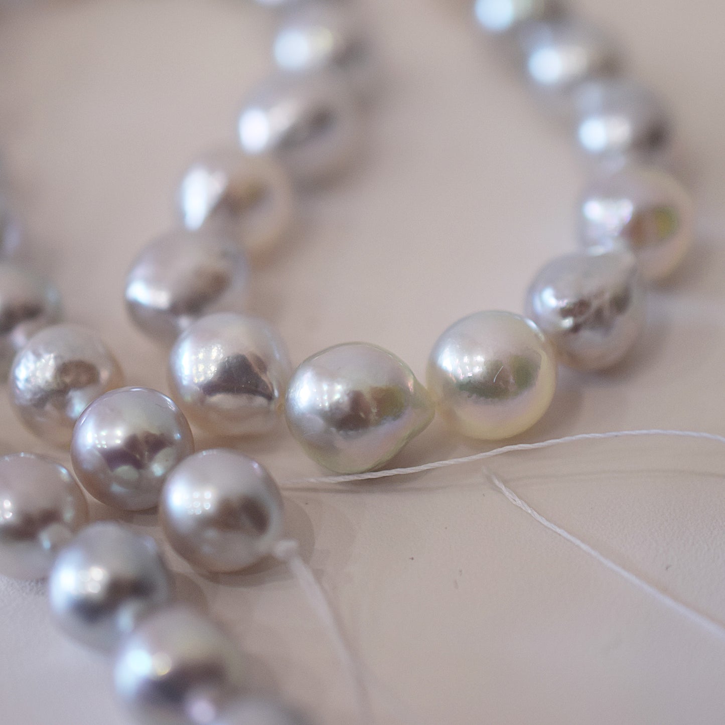 Limited to actual item Necklace Natural color Baroque 8mm - 9.5mm Real Akoya Pearl Japan 16.5inch 42cm starand Japanese choker reenspearl