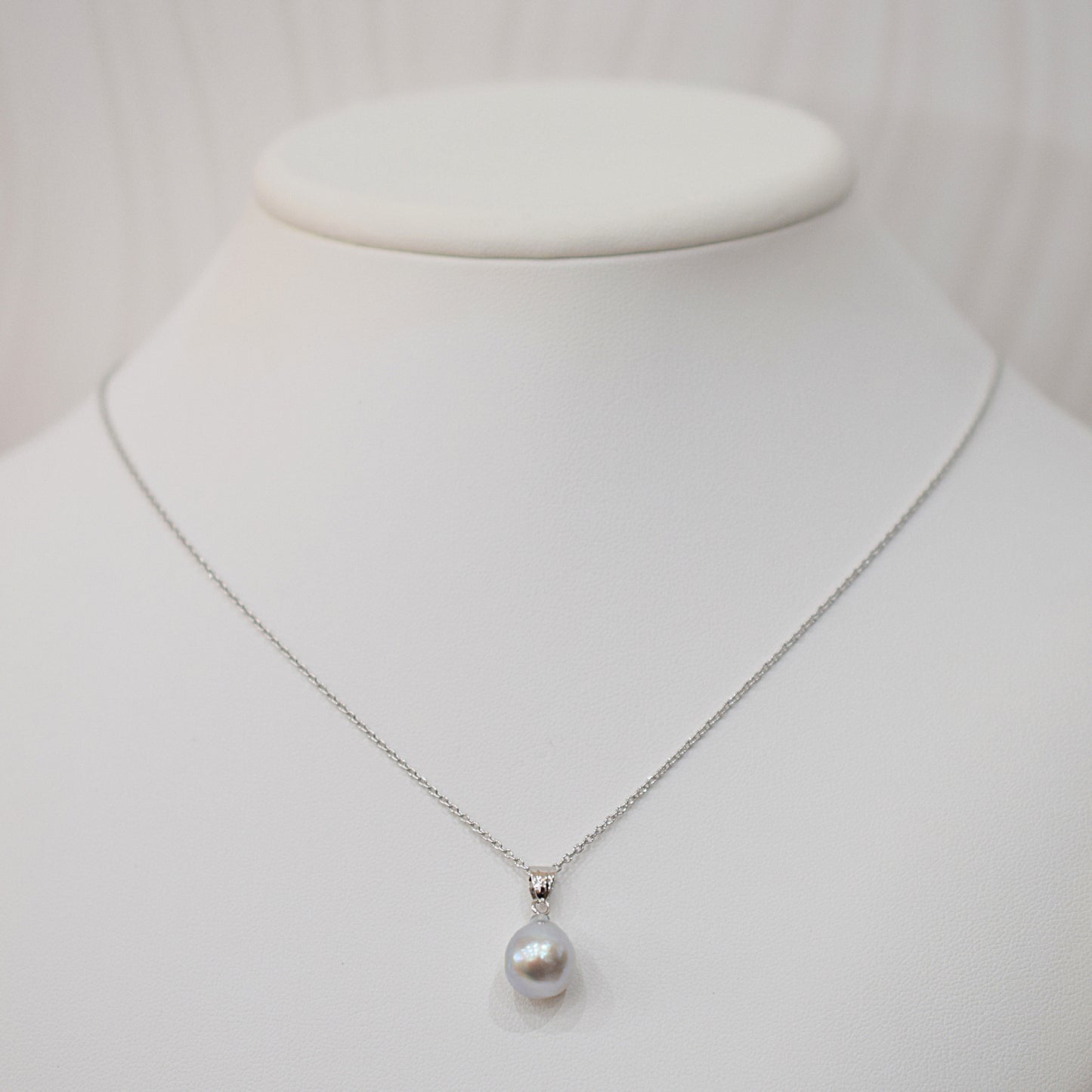 <SALE> Limited to actual item Pendant top Necklace Natural color Baroque 10.5mm Real Akoya Pearl Japan 17.7inch Japanese