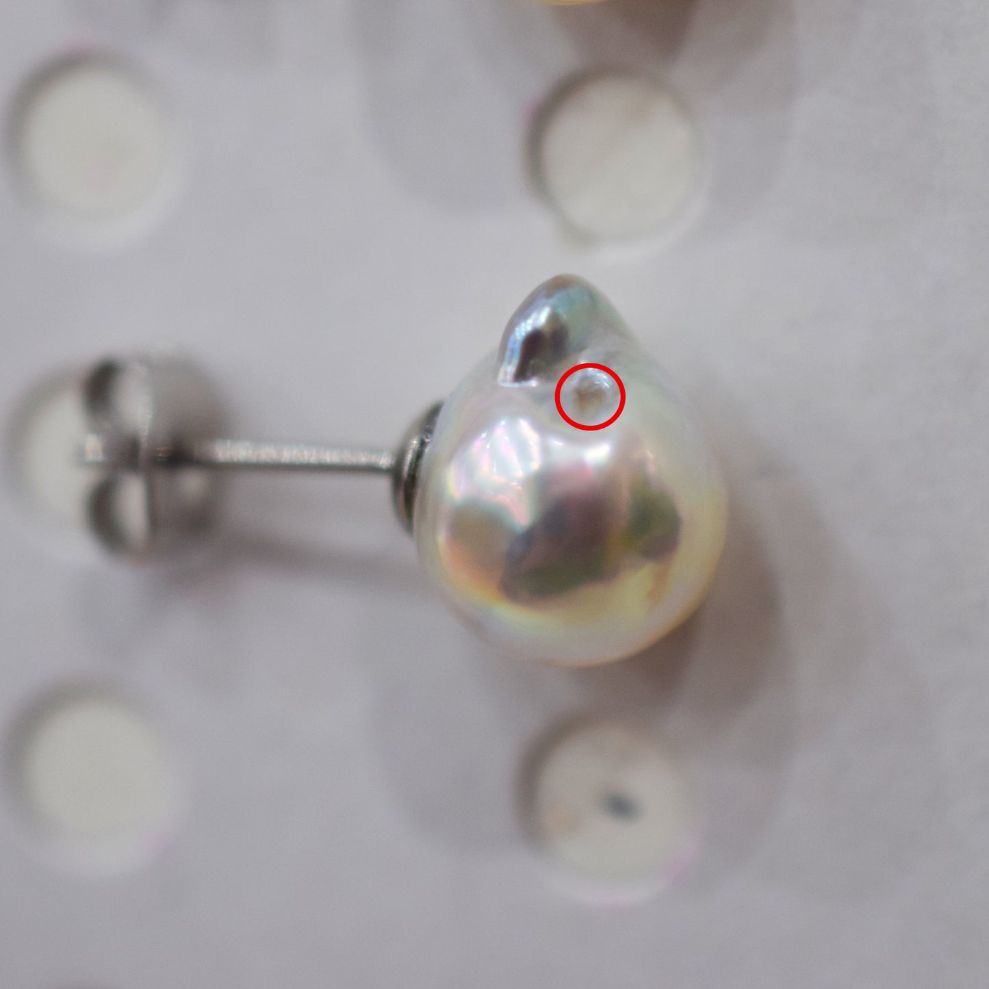 Limited to actual item Natural color akoya Baroque pearl 11mm - 11.5mm Surgical Stainless Steel Seawater Akoya Pearl Stud Earrings Japan