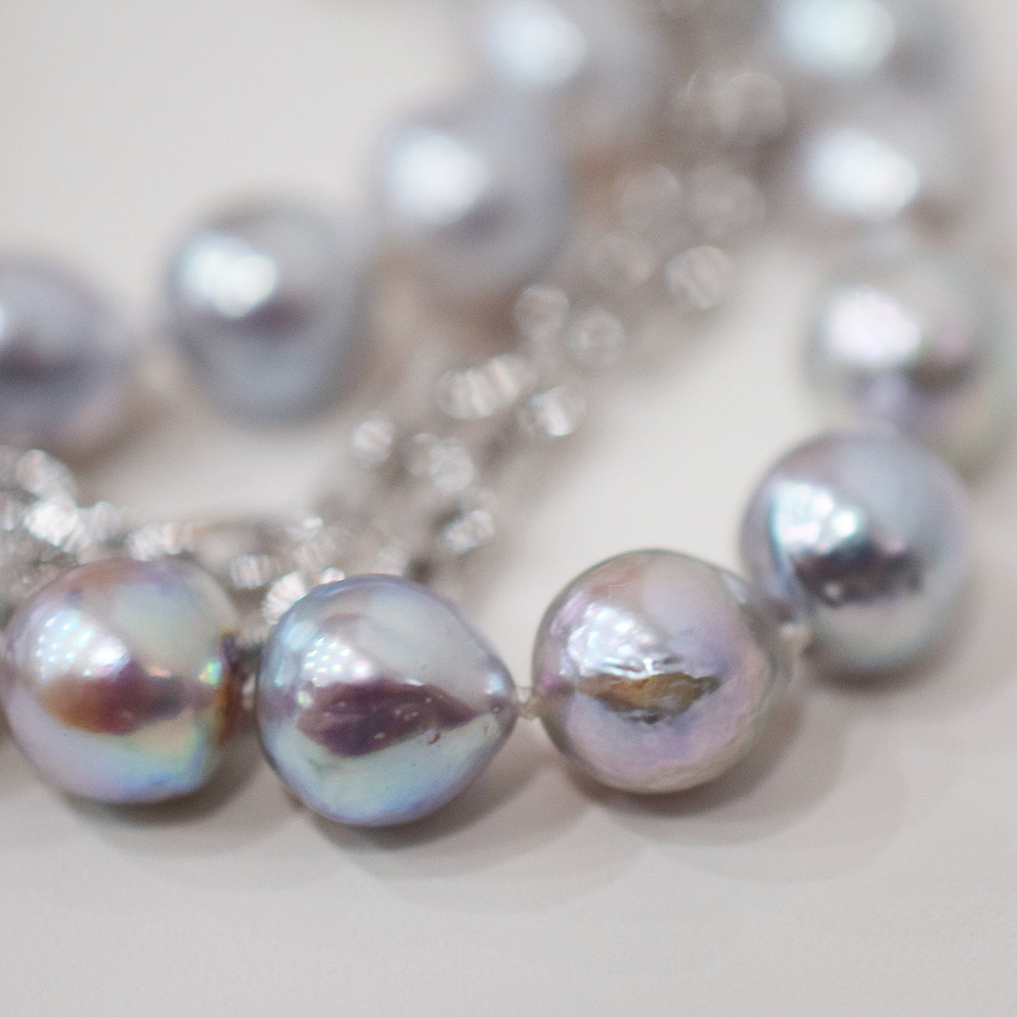 Limited to actual item Necklace Natural color Baroque 8 - 9mm Akoya Pearl Japan 16.5inch starand choker SV925